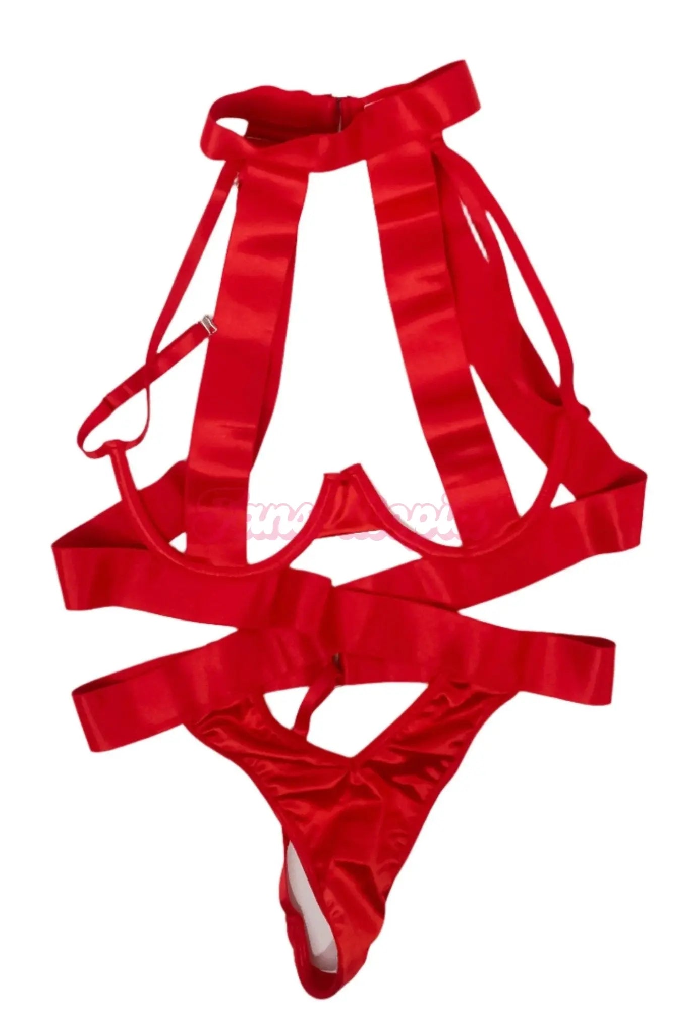 Elana Bunnz Red Strappy Bodysuit Elana Bunnz