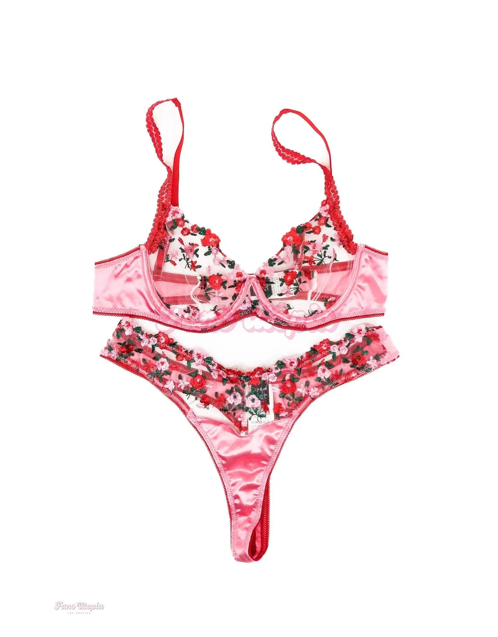Emily Norman Pink Roses Bra & Panty Set Emily Norman