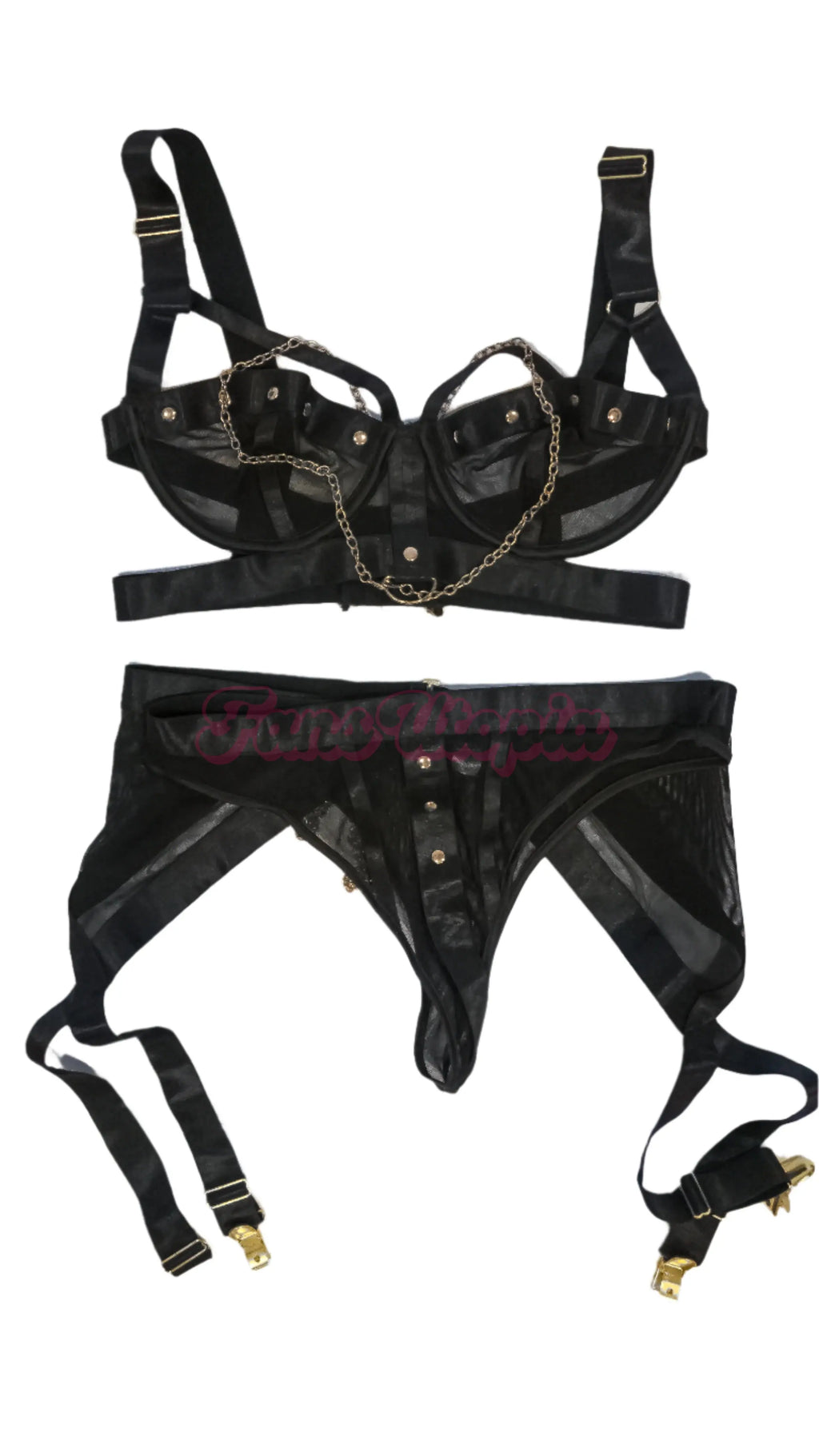 Emma Hix Black Chain Lingerie Set Emma Hix