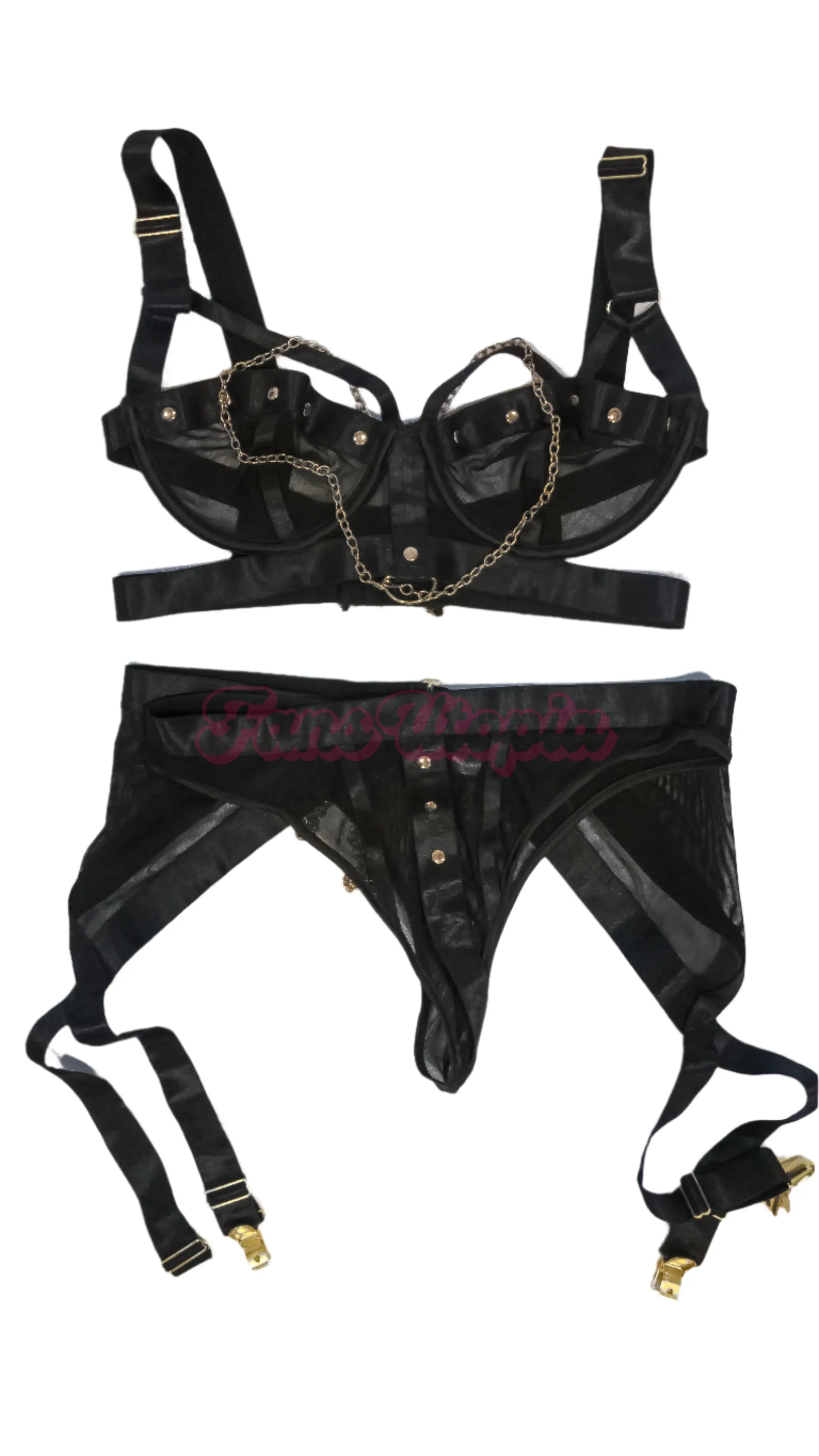 Emma Hix Black Chain Lingerie Set Emma Hix