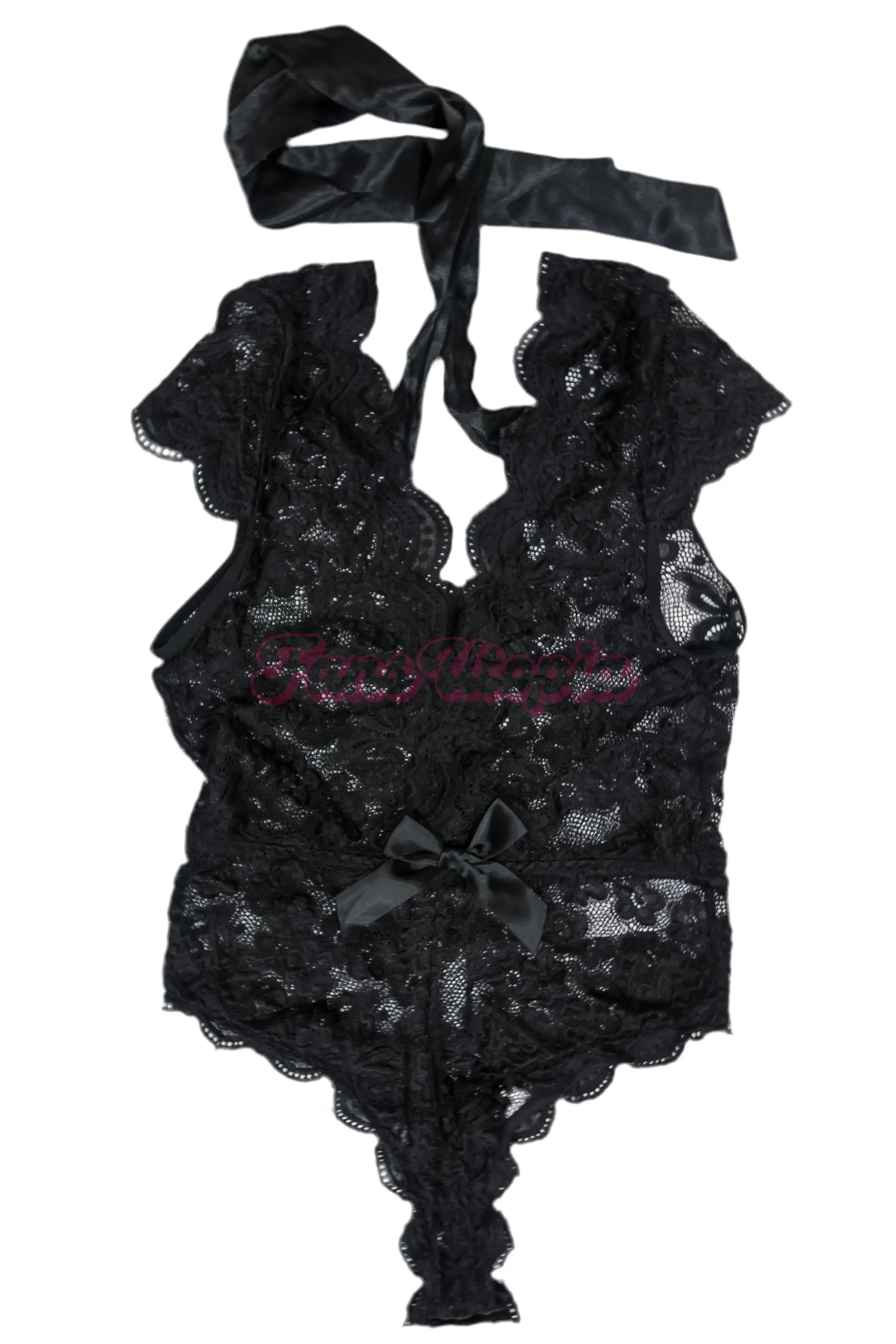 Emma Hix Black Lace Ribbon Bodysuit Emma Hix