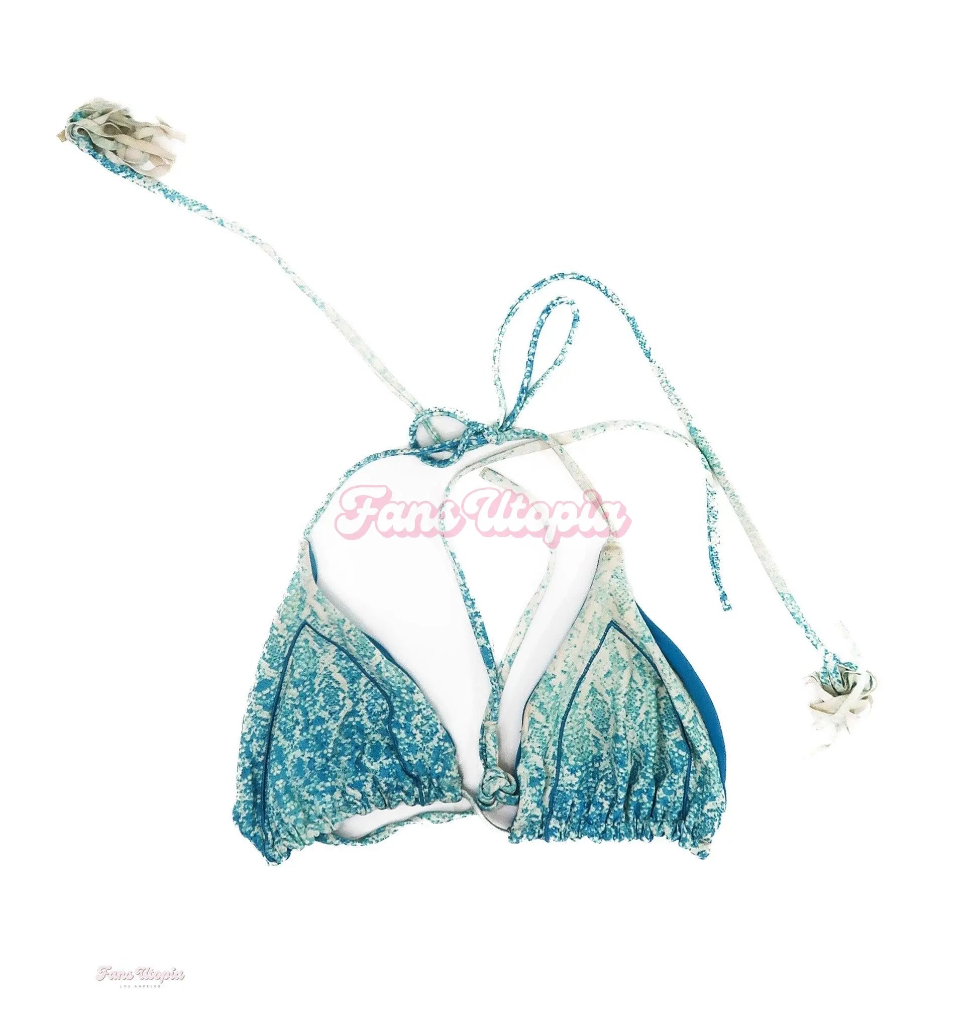 Emma Hix Blue White String Bikini Top Emma Hix