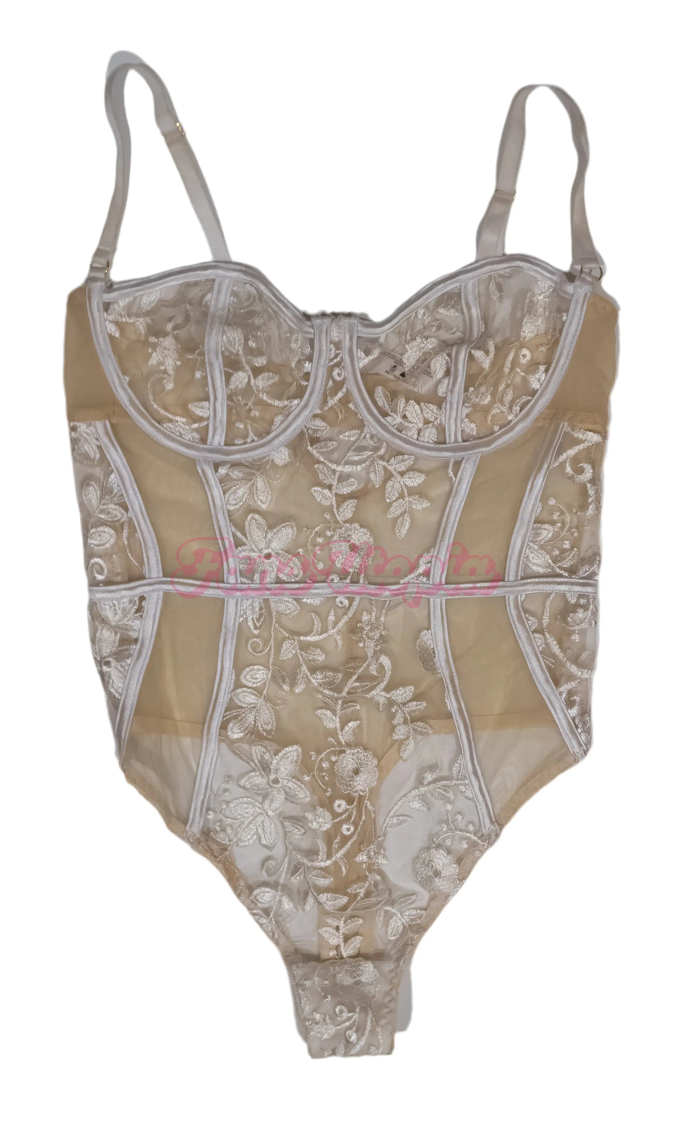 Emma Hix Nude & White Lace Bodysuit Emma Hix