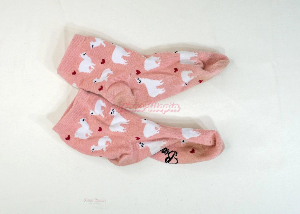 Emma Hix Pink Llama Ankle Socks Emma Hix