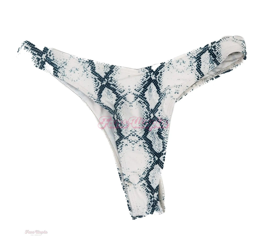 Emma Hix White Blue Snake Juicy Bikini Bottoms Emma Hix