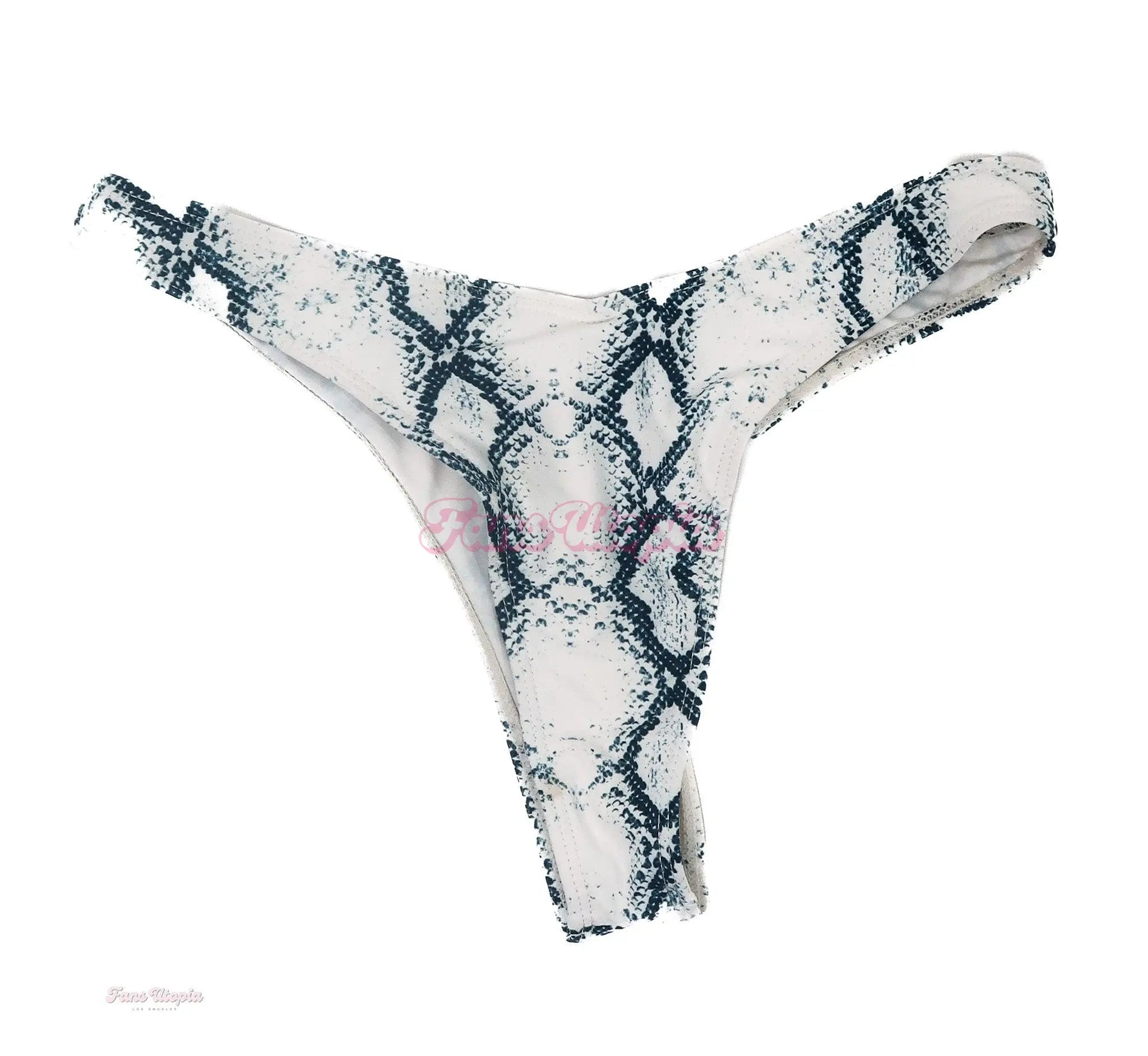 Emma Hix White Blue Snake Juicy Bikini Bottoms Emma Hix