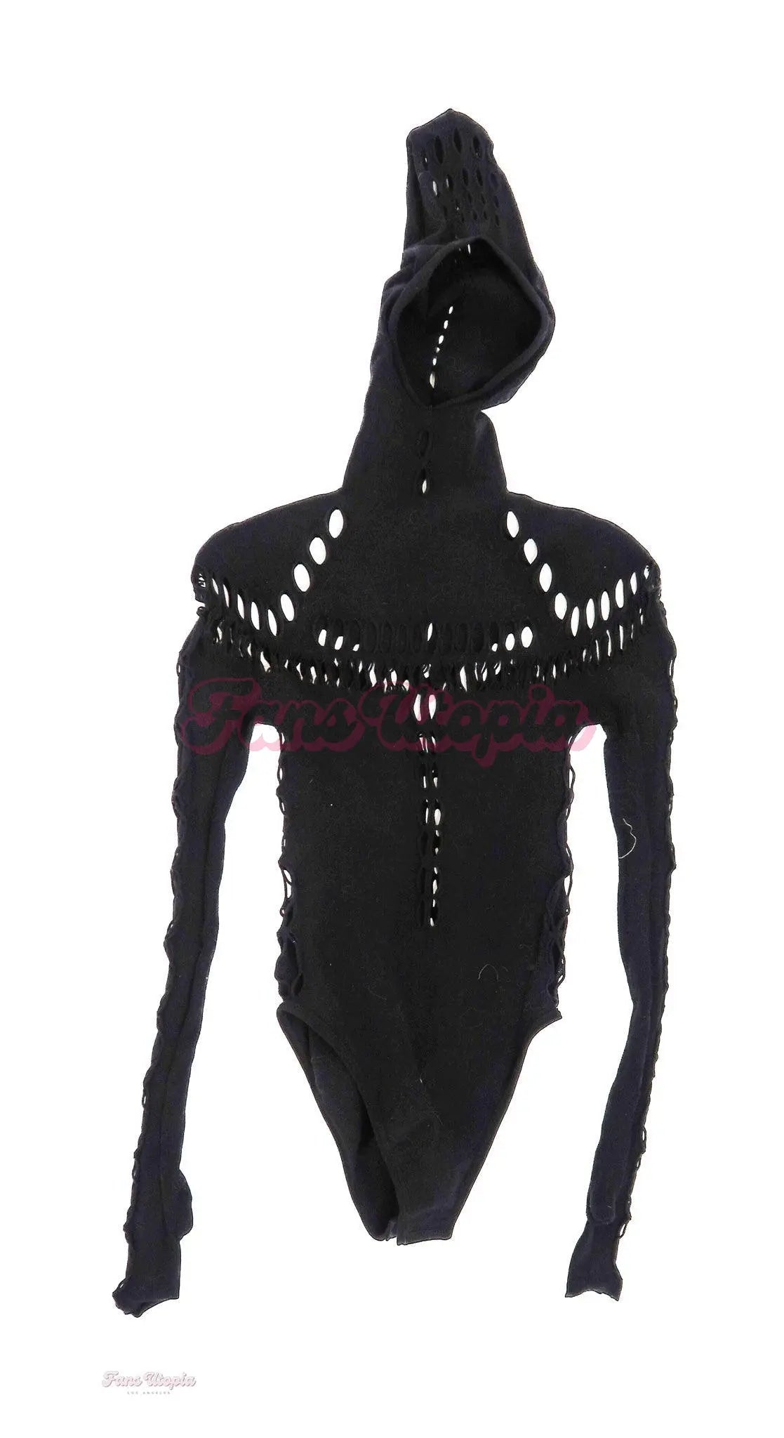 Emma Magnolia Black Mesh Hoodie Bodysuit OUTLET