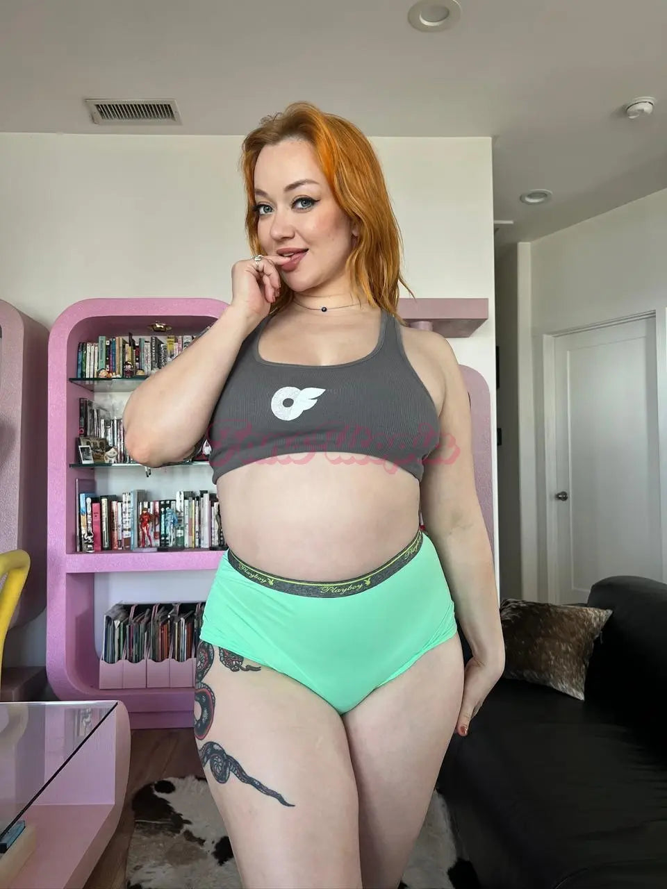 Emma Magnolia Green Playboy Booty Shorts Emma Magnolia