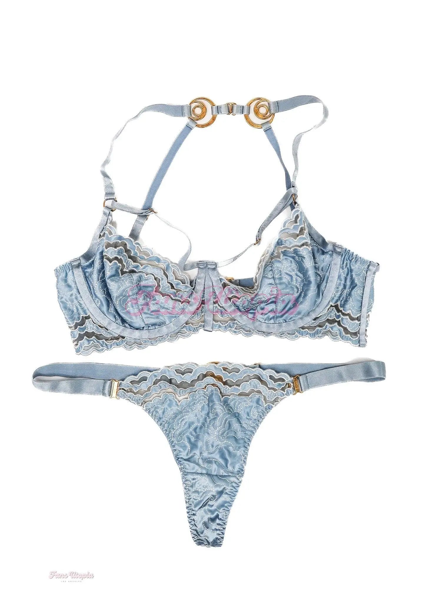 Emma Magnolia Light Blue Gold Bra & Panty Set Emma Magnolia