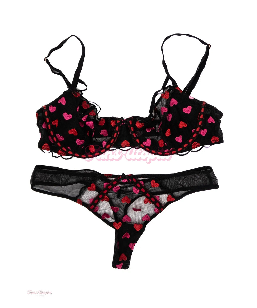 Eva Nyx Black Hearts Bra & Panty Set Eva Nyx