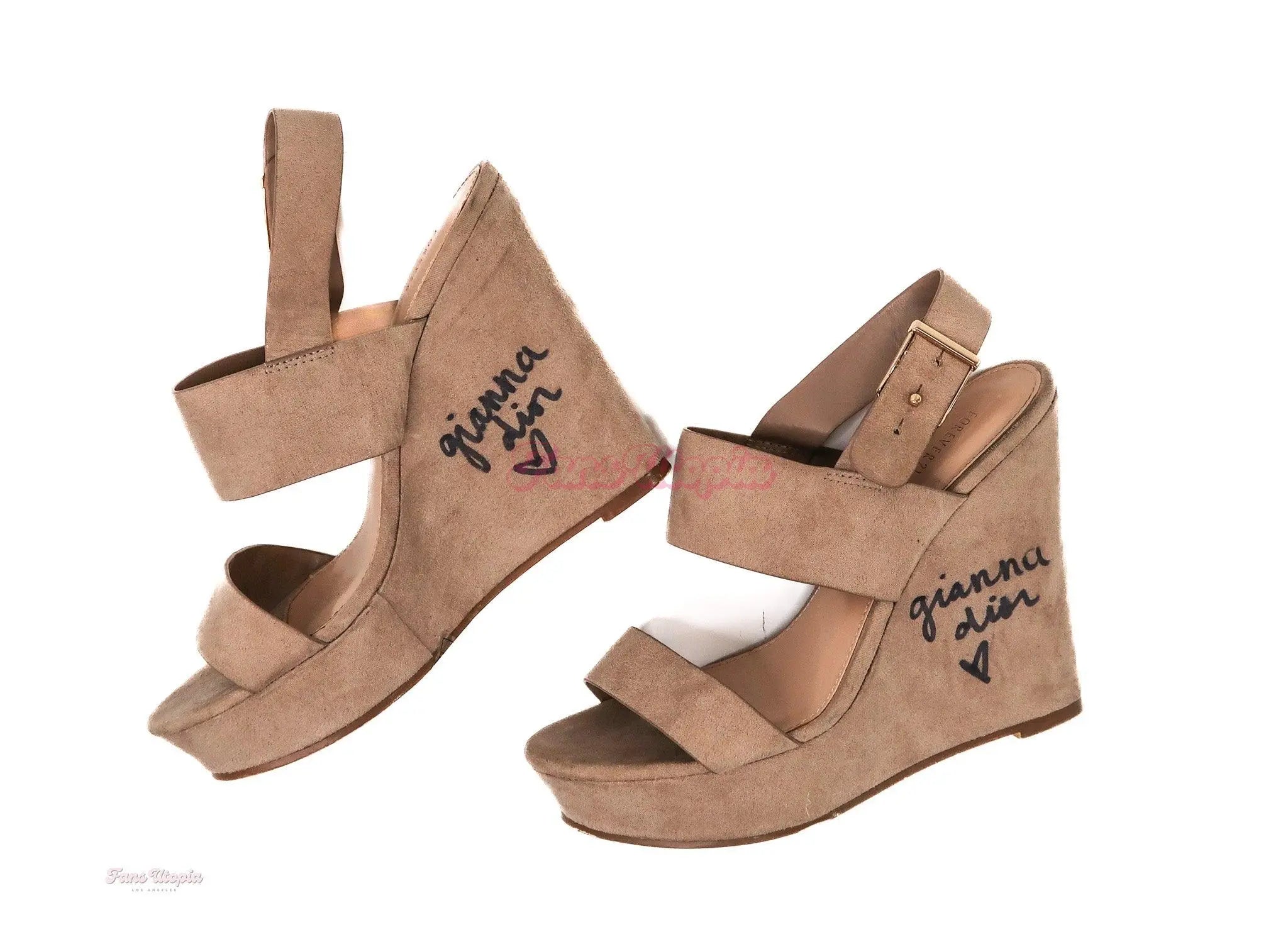 Gianna Dior Autographed Nude Suede Heels Gianna Dior
