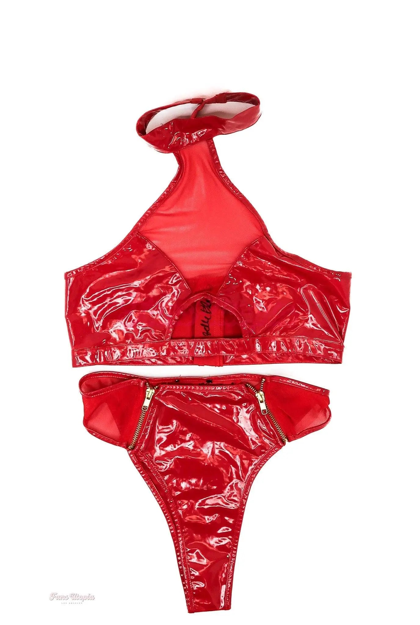 Gizelle Blanco Autographed Red Plastic Set Gizelle Blanco
