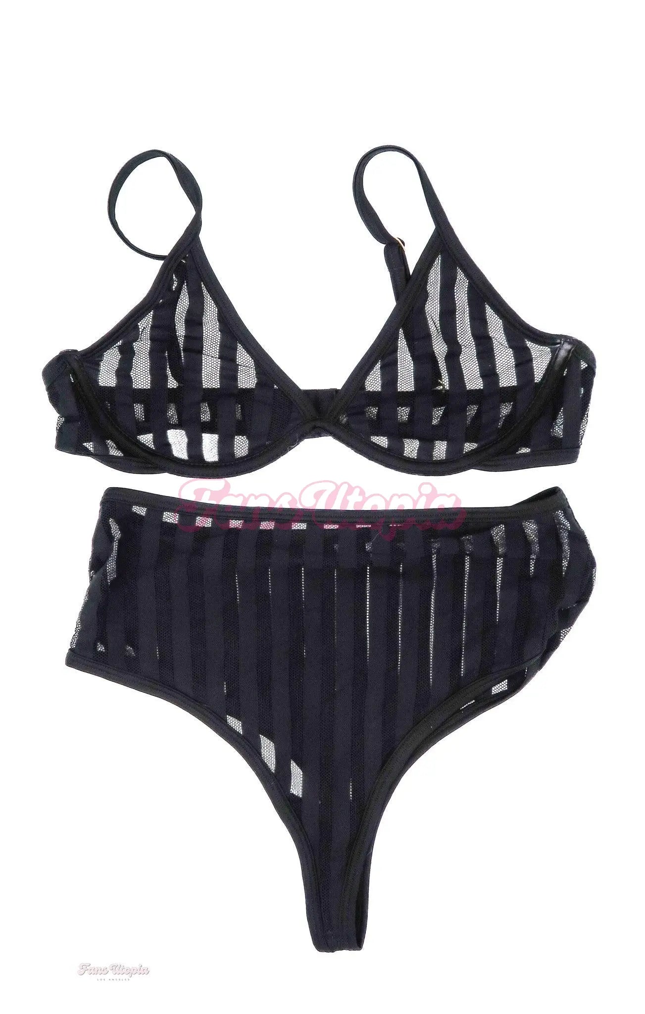 Gizelle Blanco Black Mesh Bra & Panty Set Gizelle Blanco