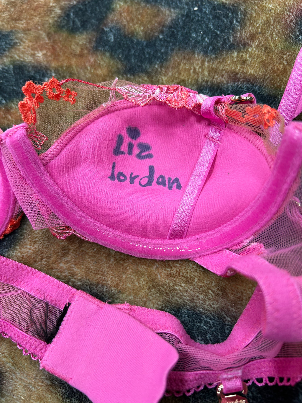 Autographed Pink Floral Lingerie Set from Liz Jordan