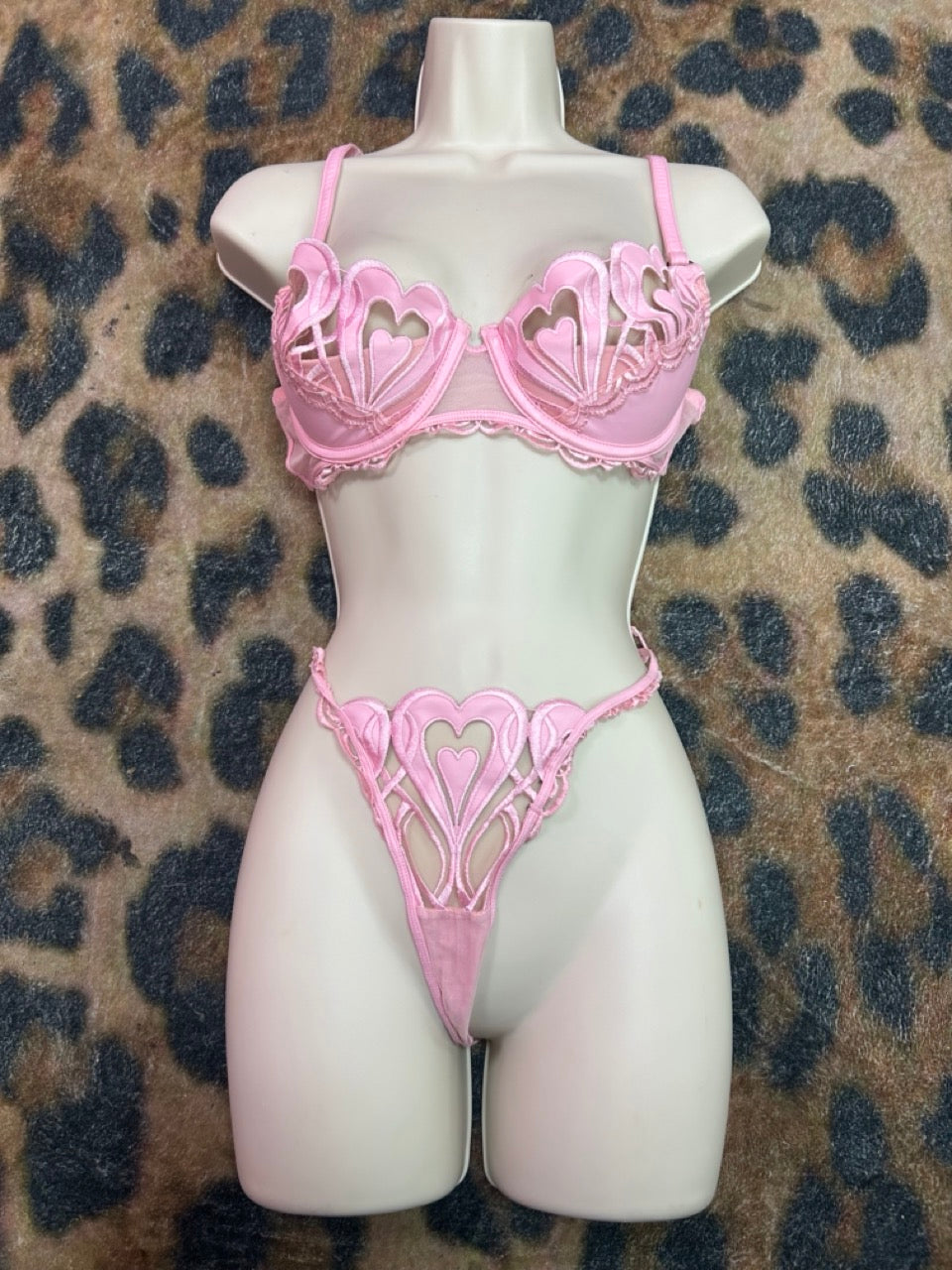 Pink Heart Lingerie Set