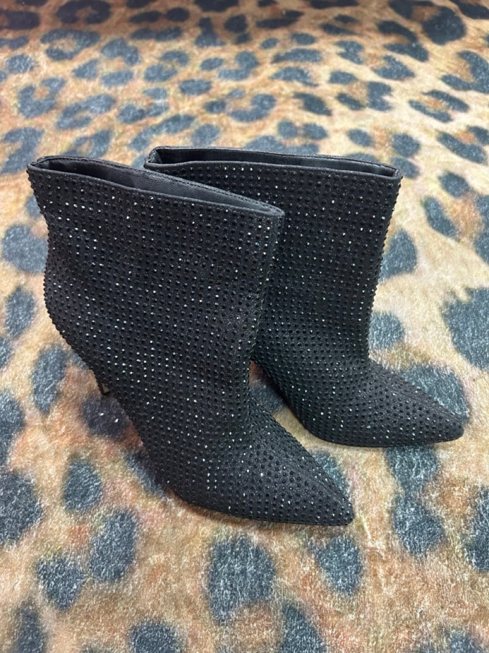 Black Glitter Boot Heels by Badgely Mischka