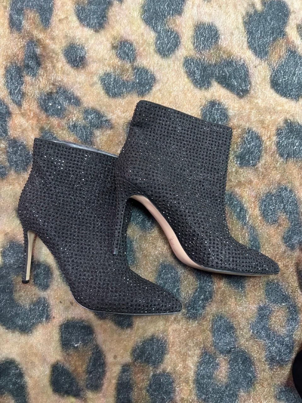 Black Glitter Boot Heels by Badgely Mischka