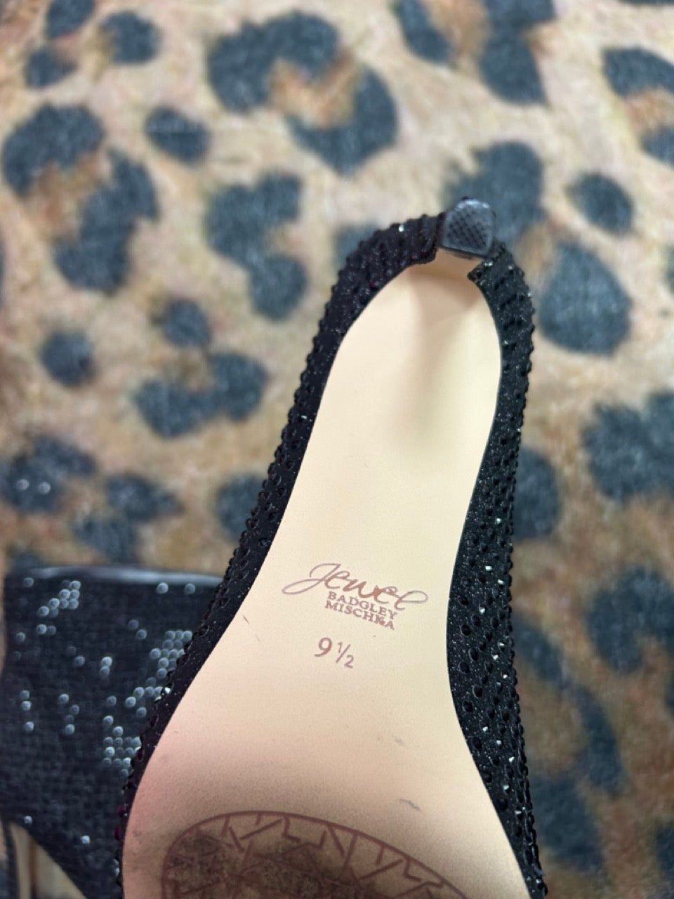 Black Glitter Boot Heels by Badgely Mischka
