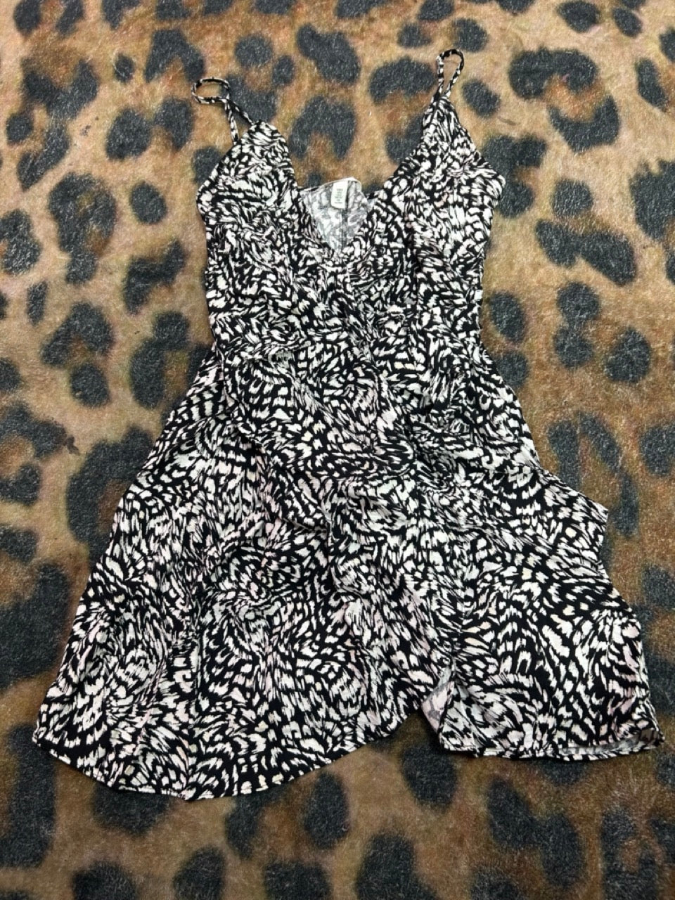 Black and White Pattern Strapless Dress