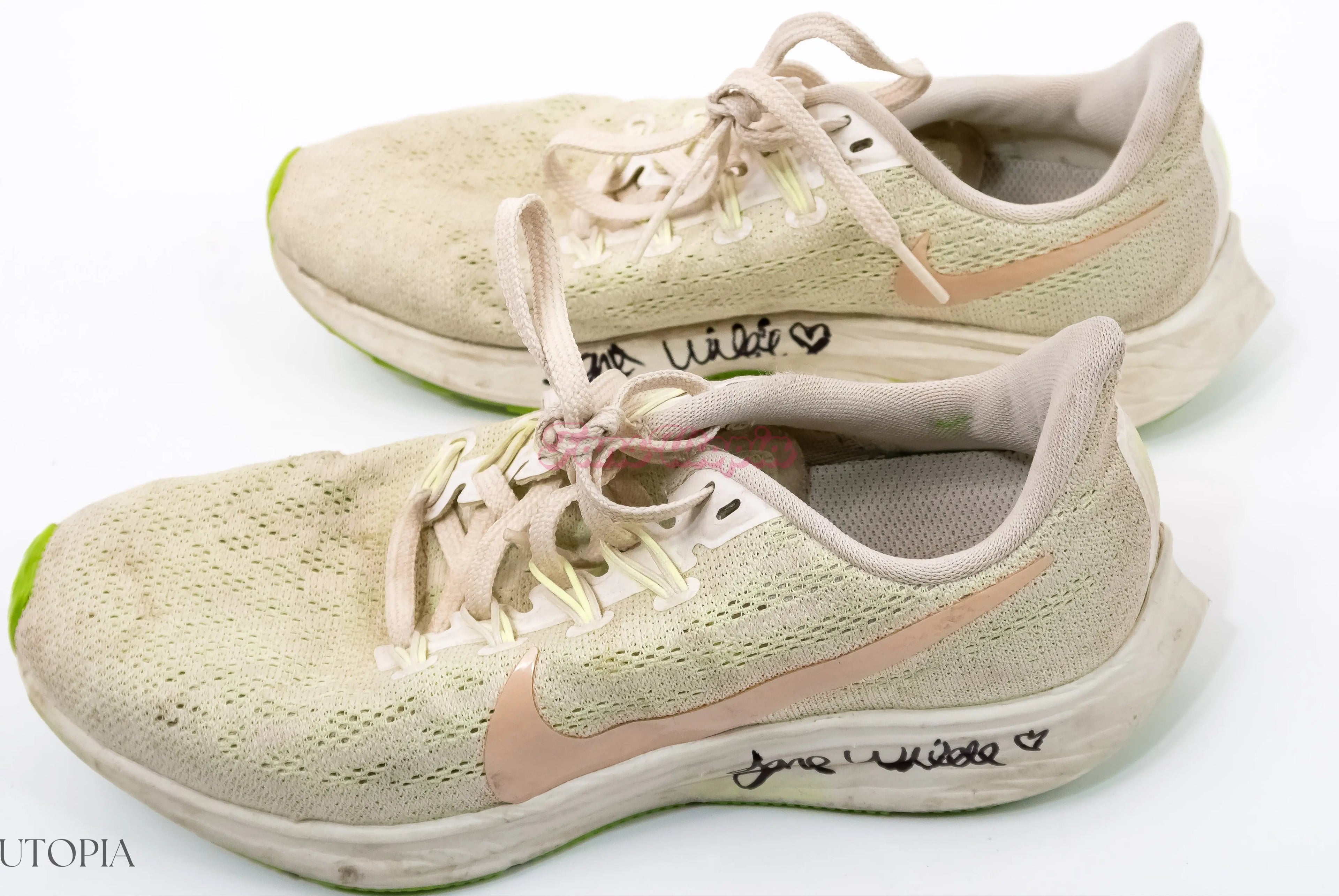 Jane Wilde Autographed Green Nike Sneakers Jane Wilde