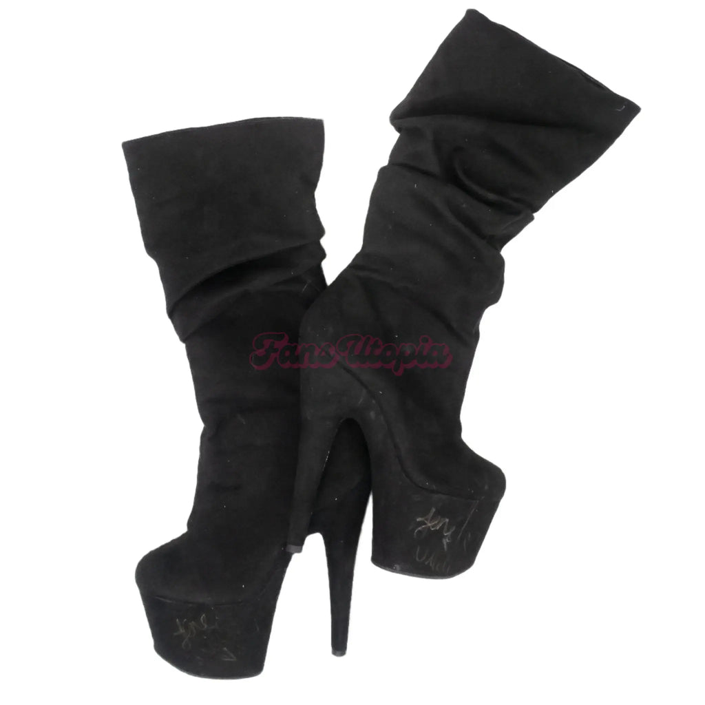 Jane Wilde Black Stripper Heeled Boots Jane Wilde