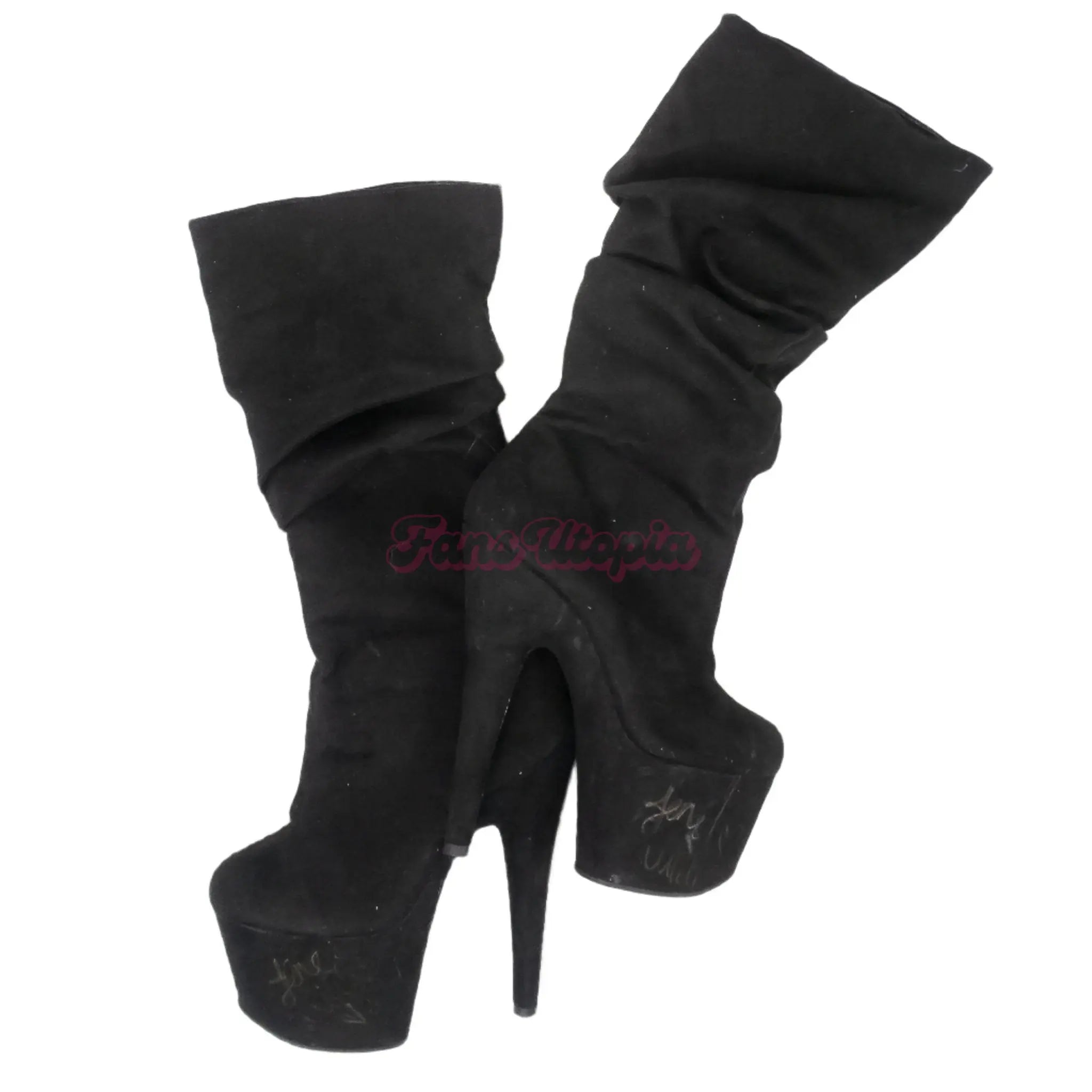 Jane Wilde Black Stripper Heeled Boots Jane Wilde