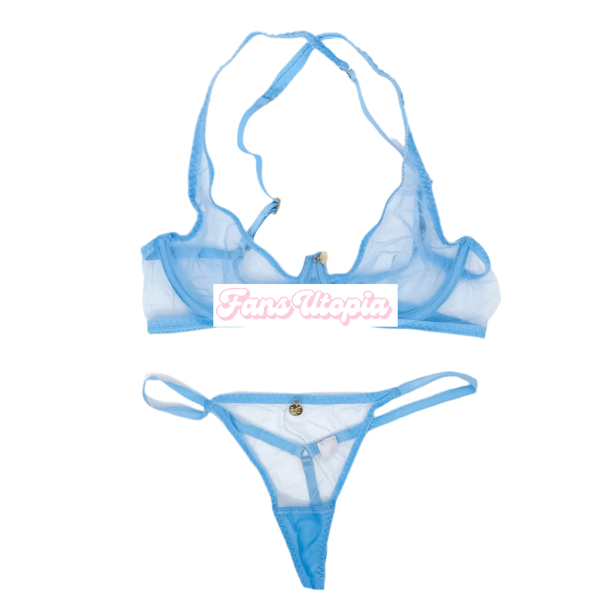 Jane Wilde Blue Mesh AP Bra & Panties Set Jane Wilde