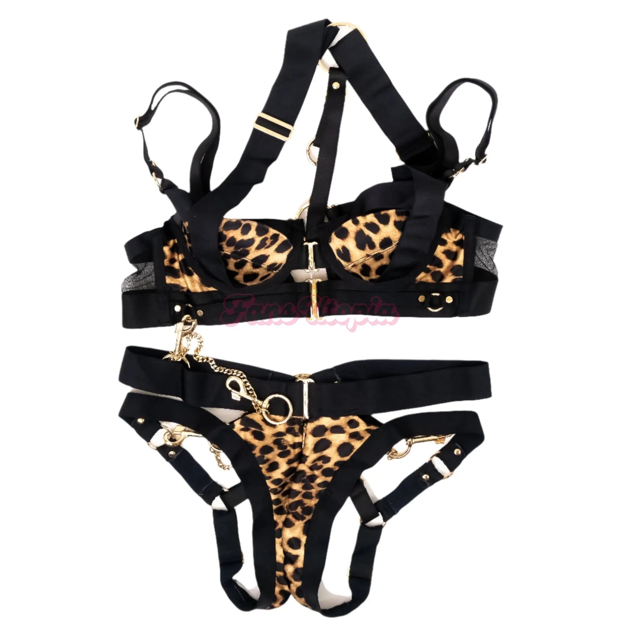 Jane Wilde HB Cheetah Strappy Bra & Panties Set Jane Wilde