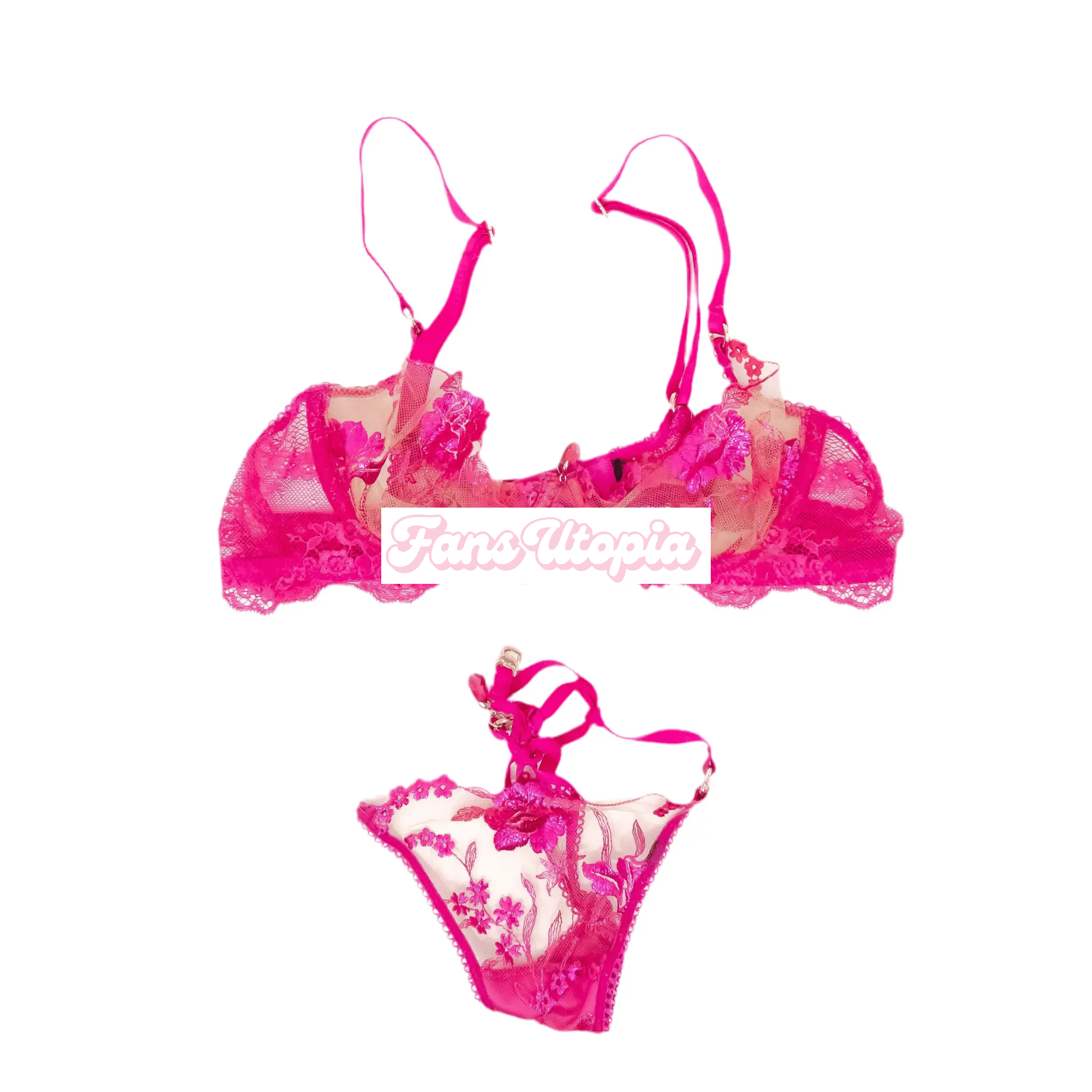 Jane Wilde Magenta HB Bra & Ripped Panties Set Jane Wilde
