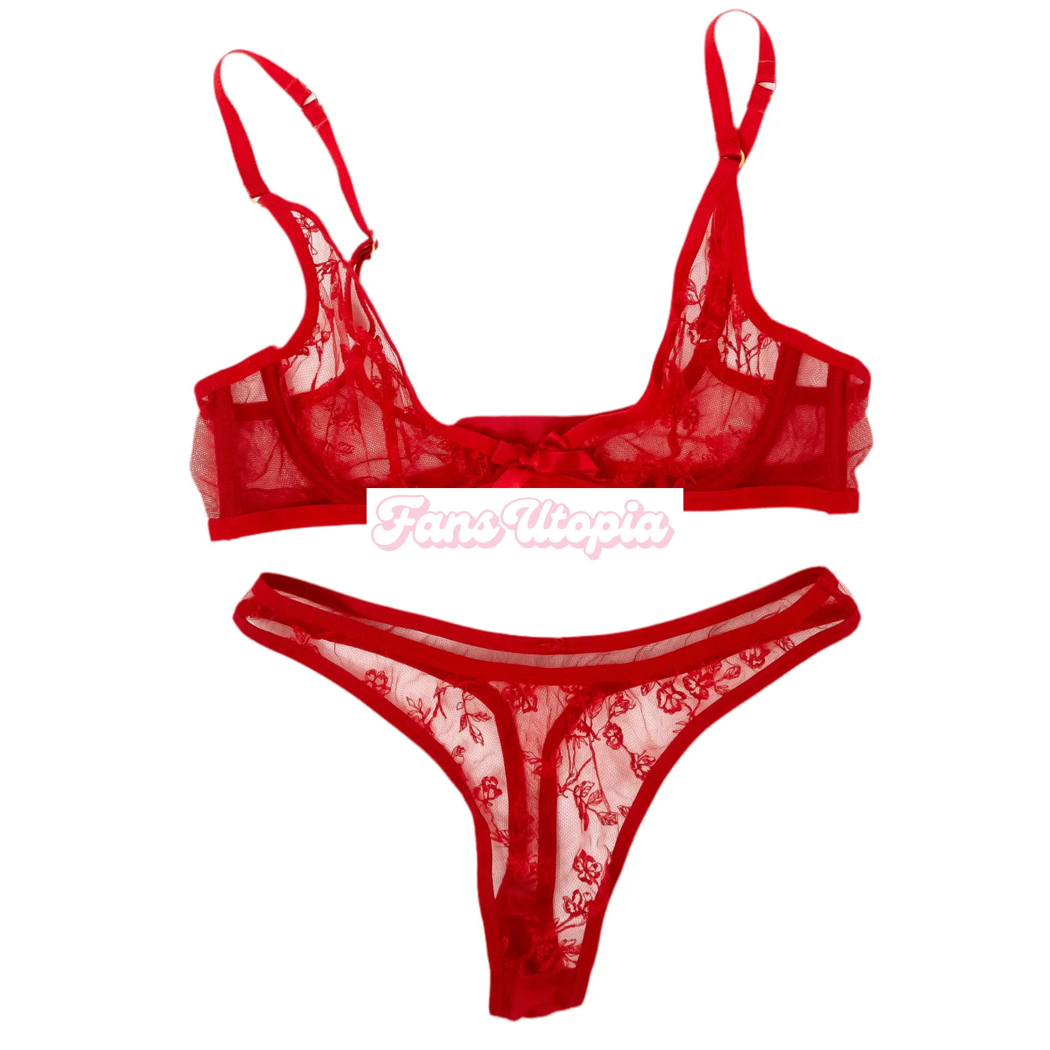 Jane Wilde Red AP Lace Bra & Panties Set Jane Wilde