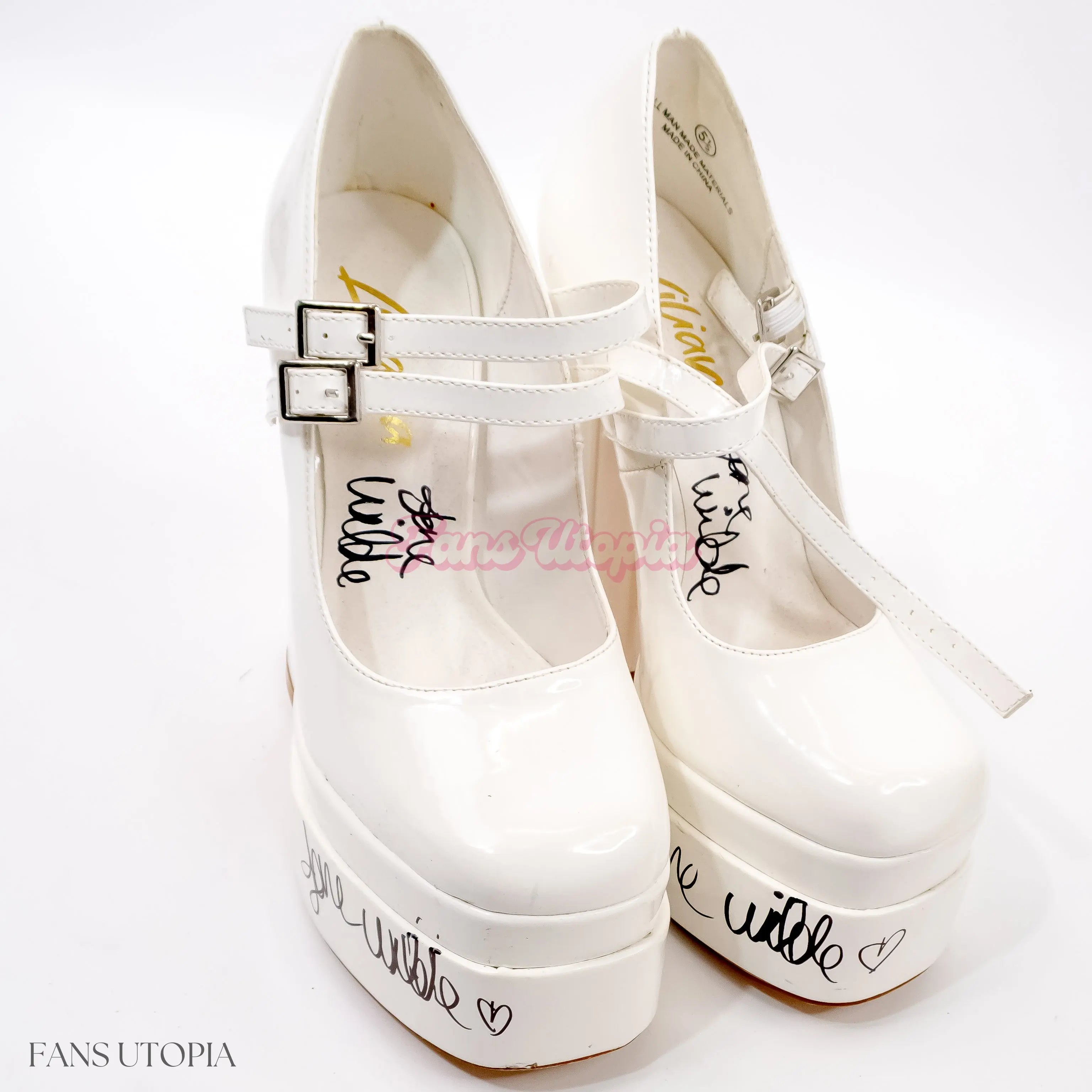 Jane Wilde White Mary Jane Heels Jane Wilde