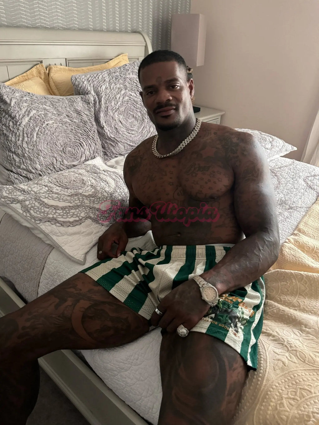 Jason Luv Green Stripped Shorts Jason Luv