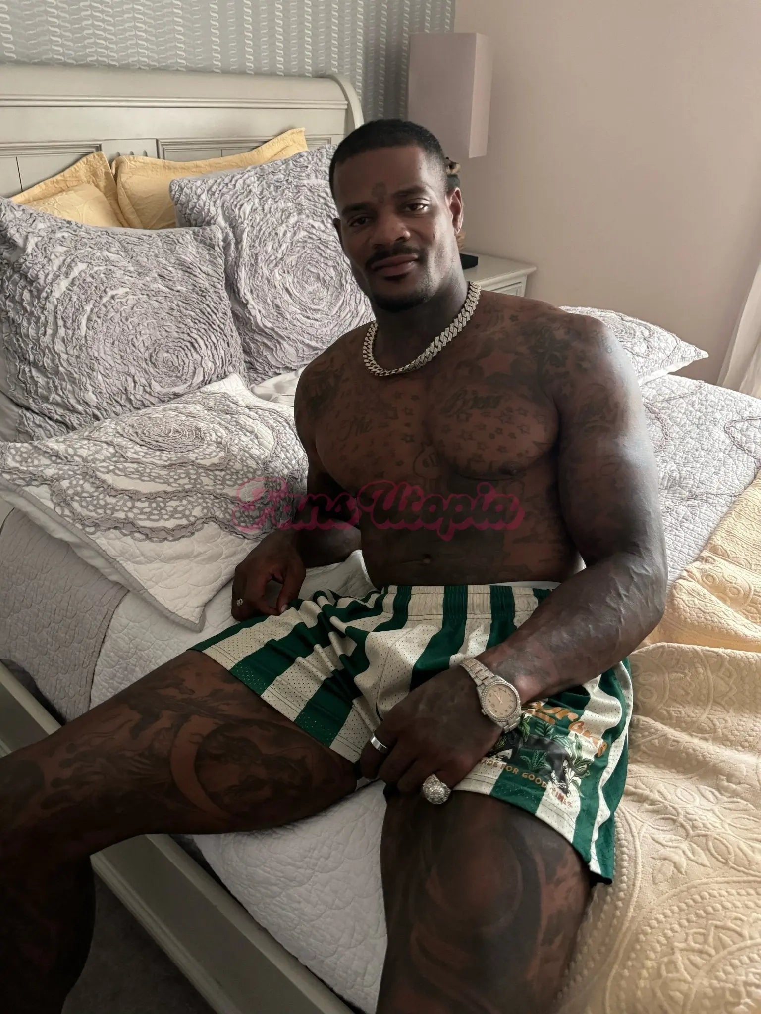 Jason Luv Green Stripped Shorts Jason Luv
