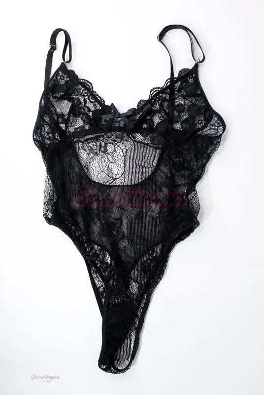 Jenna Foxx Black Lace Bodysuit + Picture Jenna Foxx