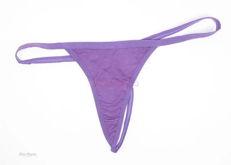 Jenna Foxx Purple Cotton Thong + Picture Jenna Foxx