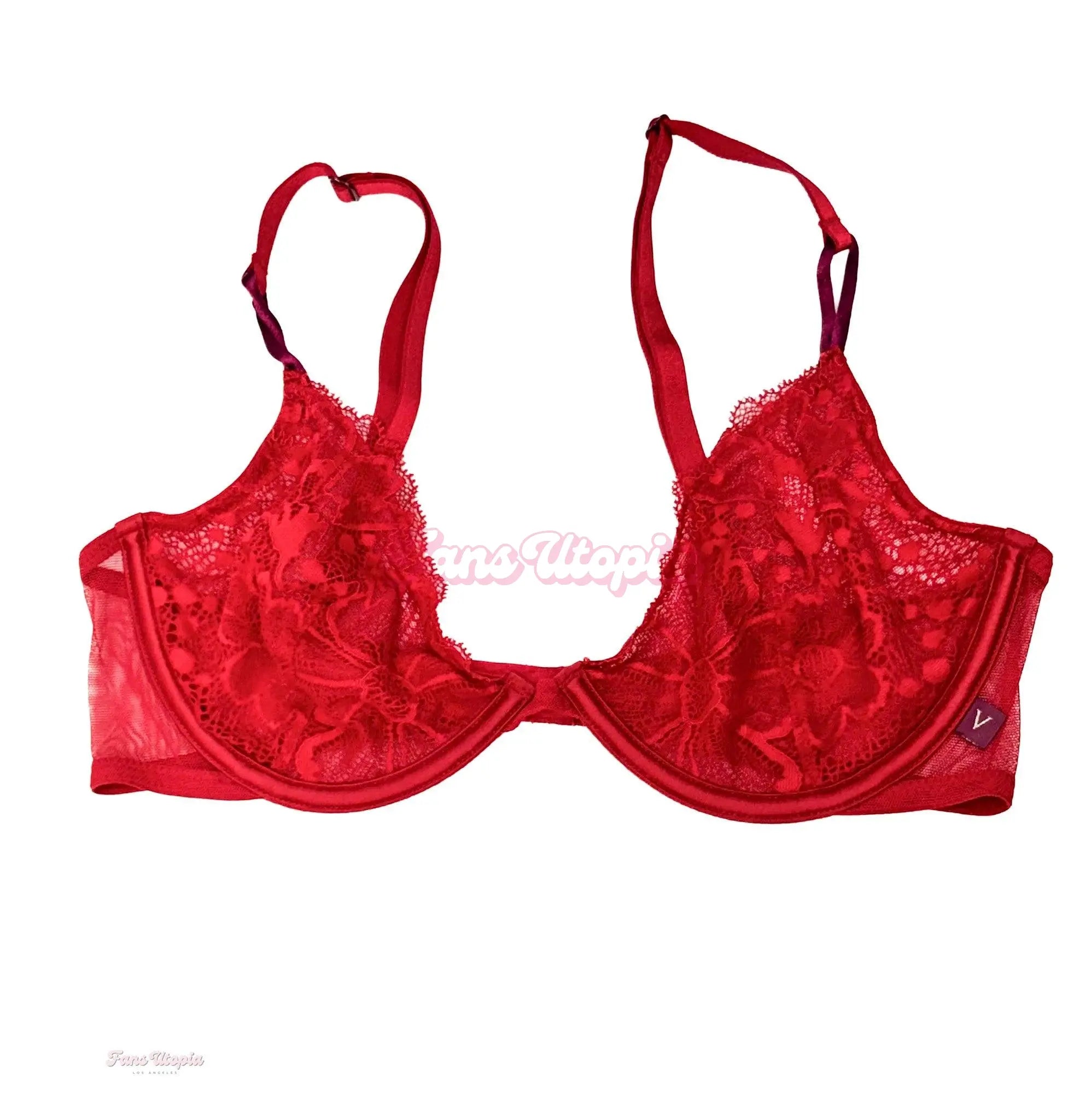 Jenna Foxx Red Lace Bra OUTLET