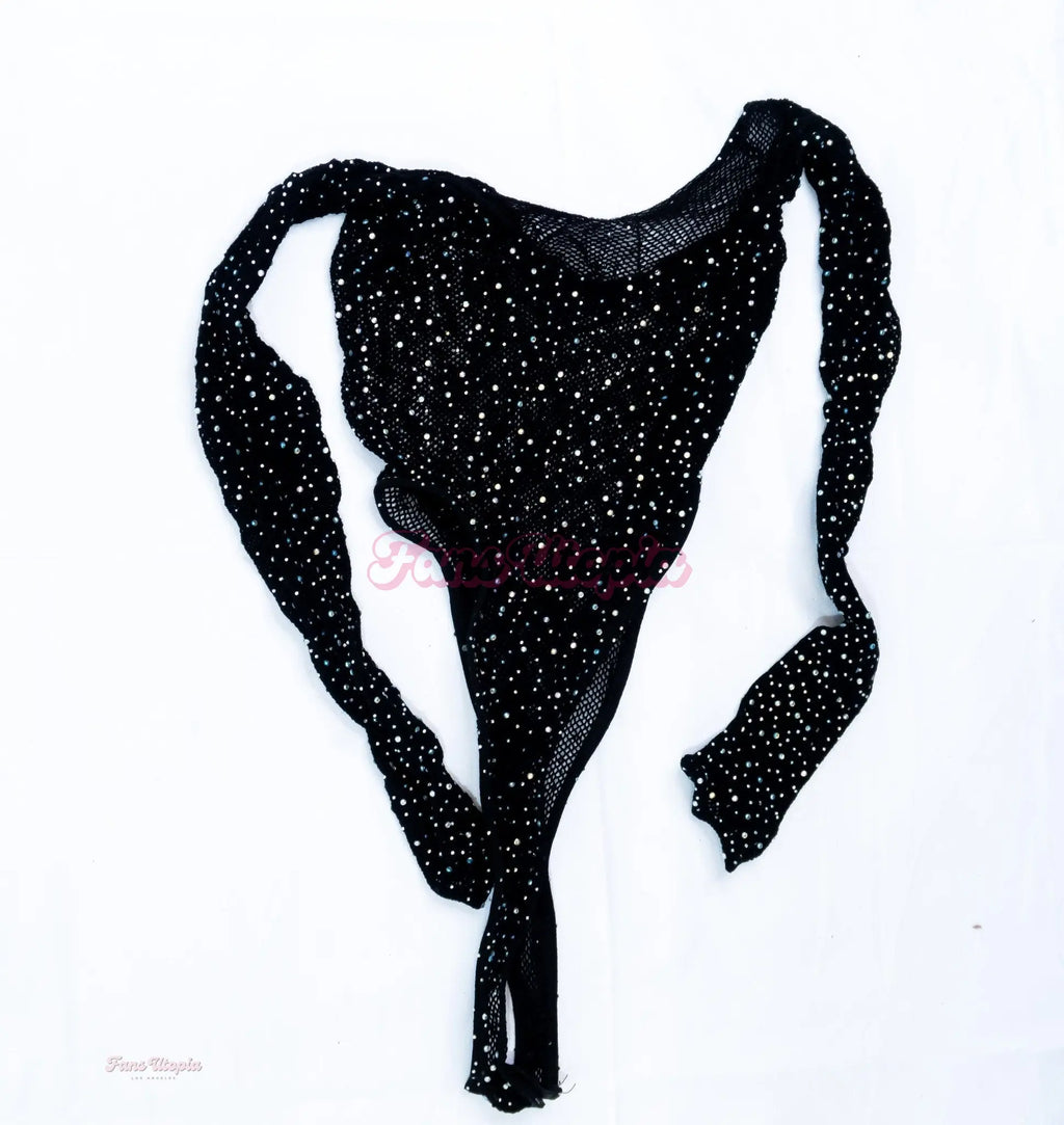 Karla Lane Black Mesh Bodysuit + Signed Polaroid Karla Lane