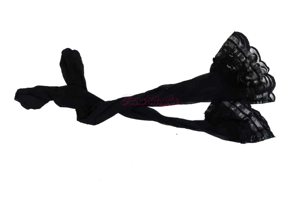Katie Kush Black Frilly Sheer Thigh Highs + Autographed Photo Katie Kush