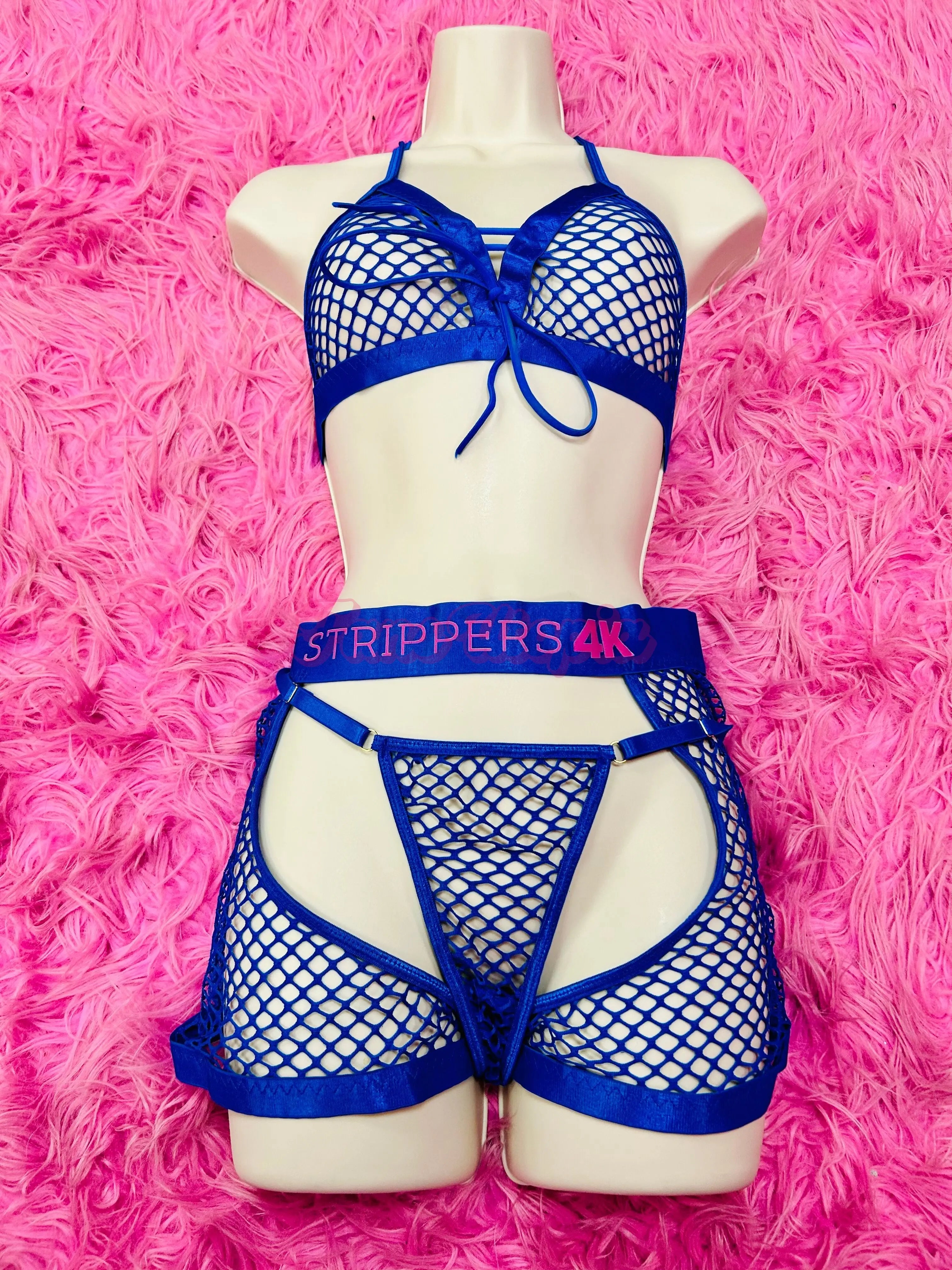 Katie Kush Blue Mesh Lingerie Set Katie Kush