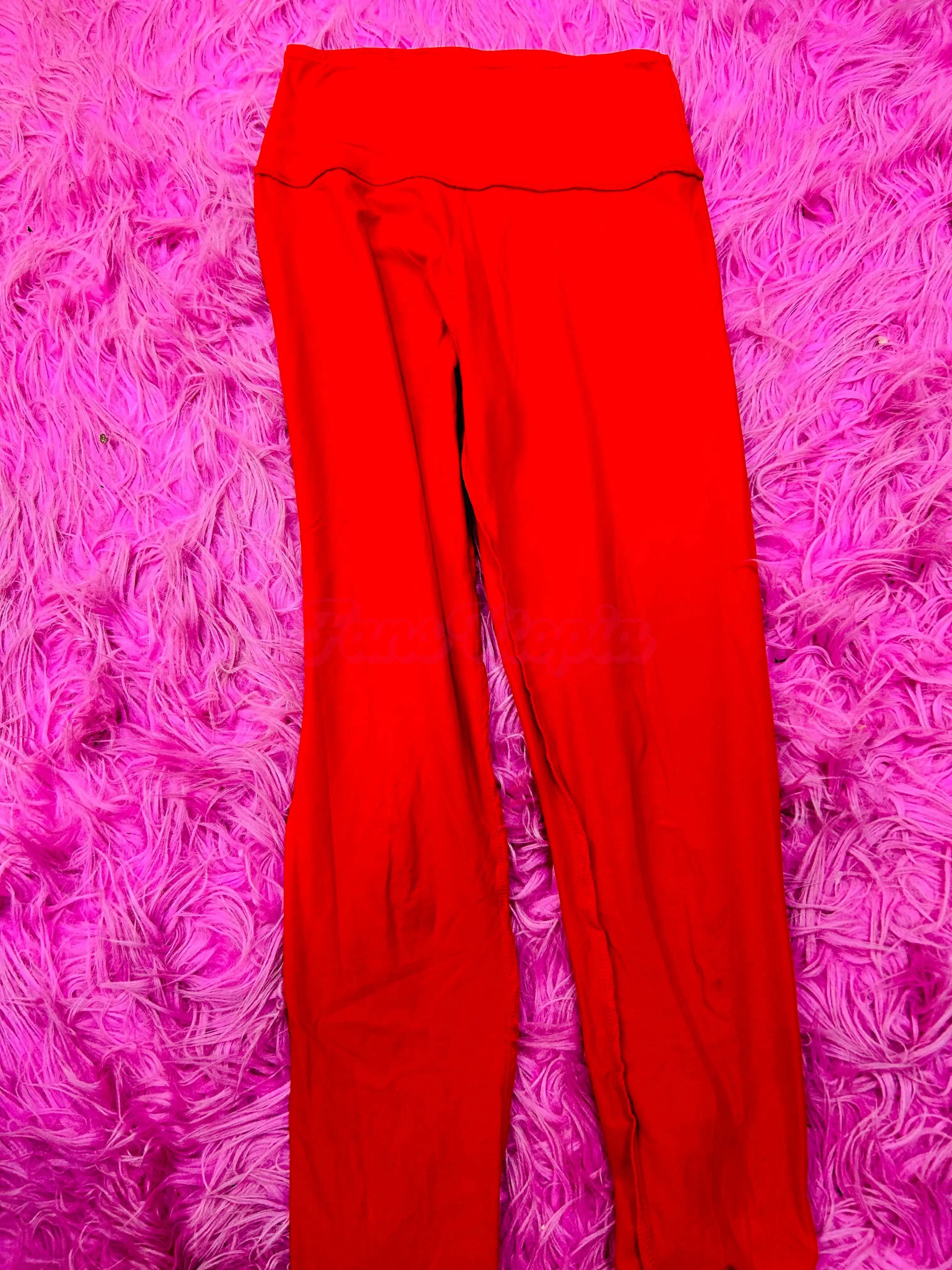 Katie Kush Purple Crop Top & Red Leggings Set Katie Kush