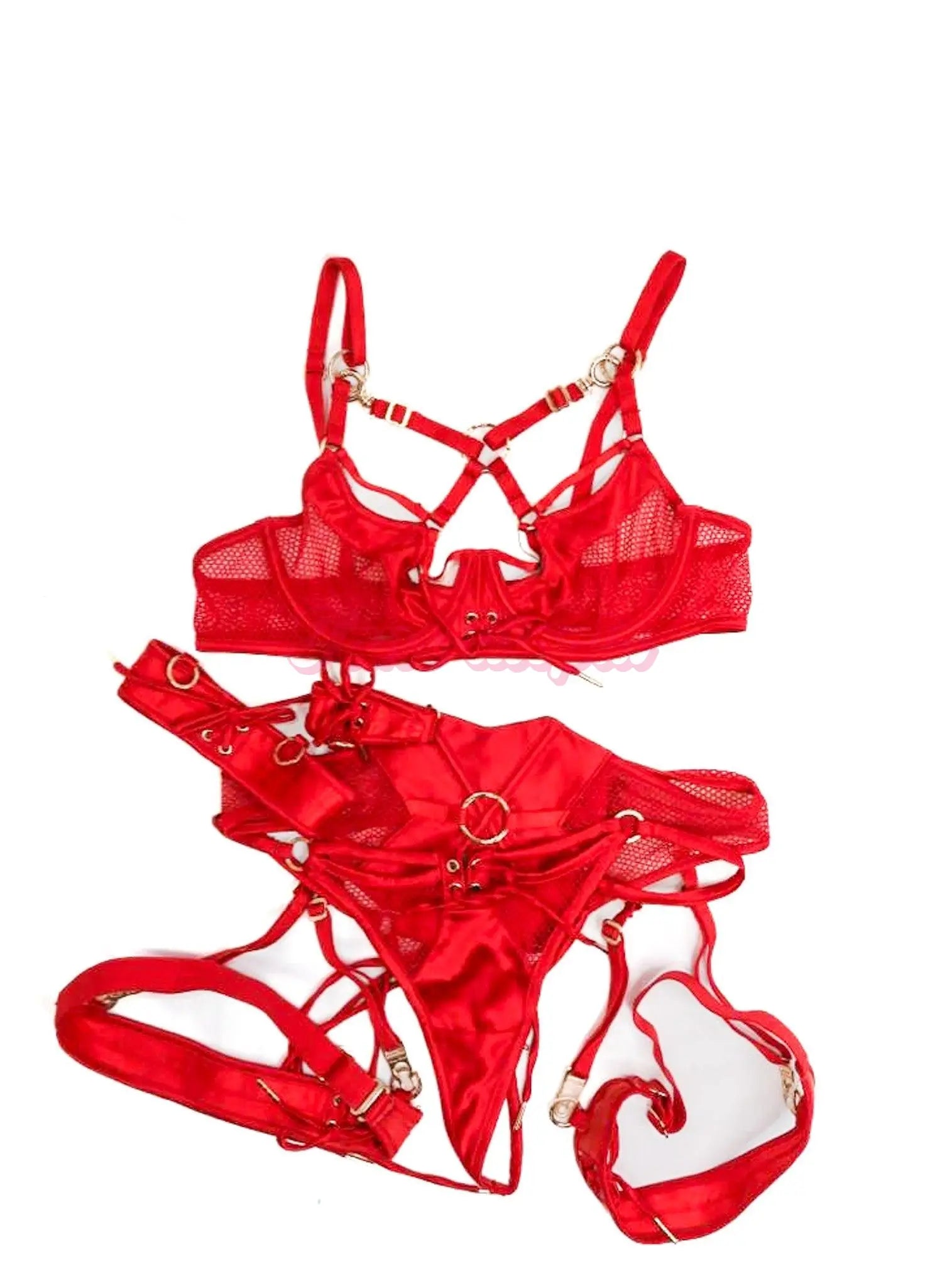 Katie Kush Red HB Extra Juicy Lingerie Set + Autographed Photo Katie Kush