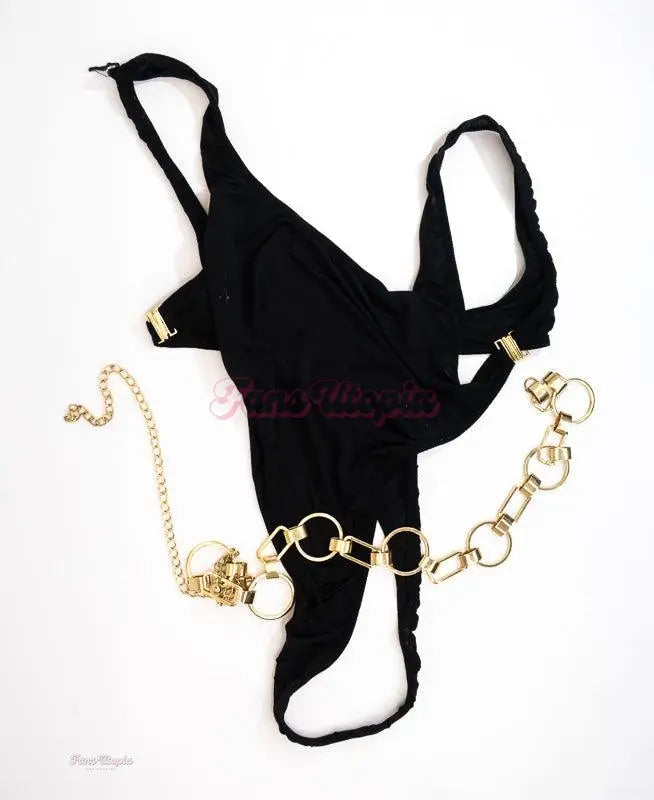 Katrina Colt Gold Chain Black Bodysuit Katrina Colt