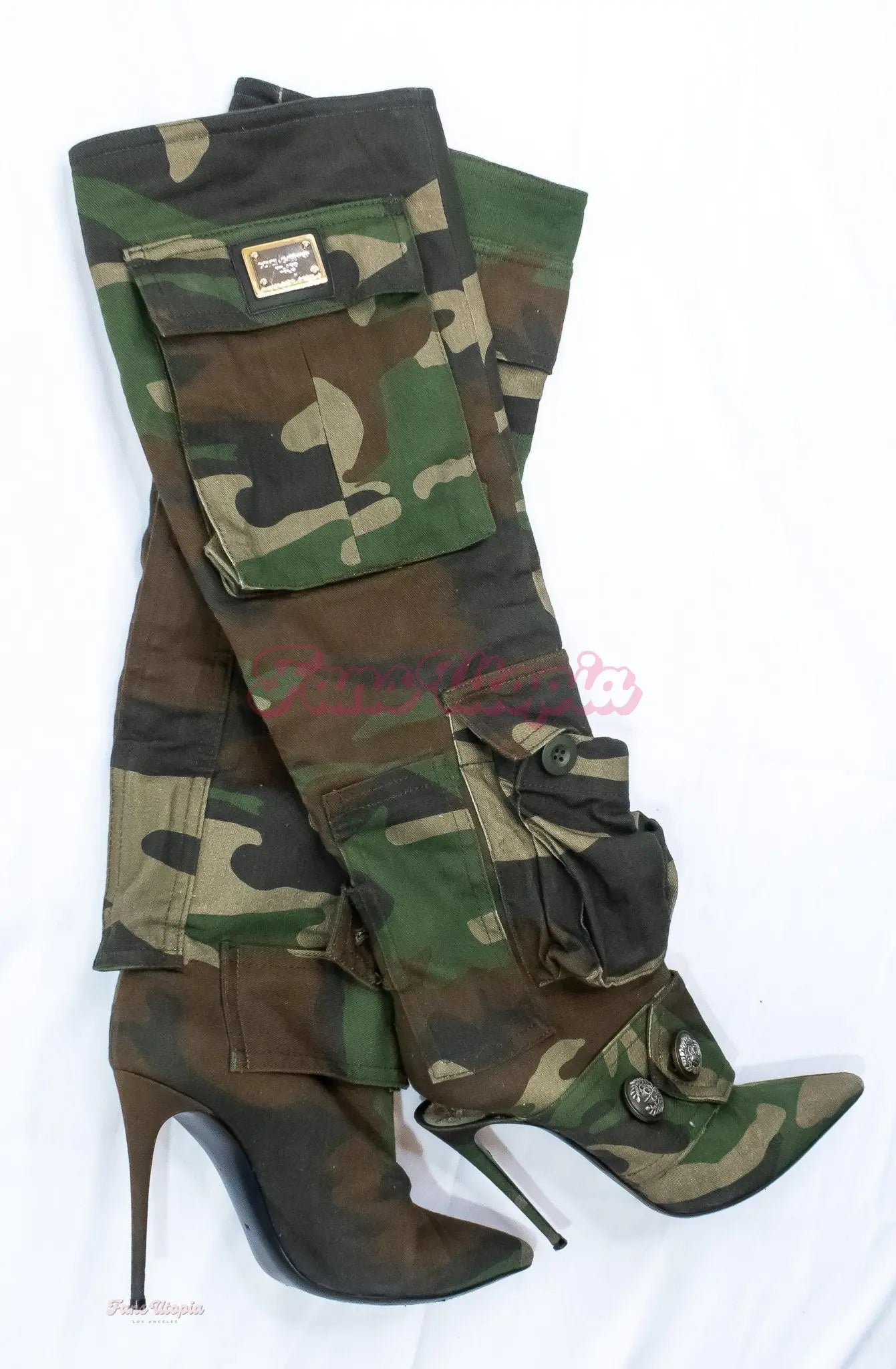 Kayley Gunner Black Linen Shirt + Camo Boots Kayley Gunner