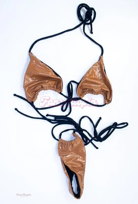 Kayley Gunner Black & Brown String Bikini Kayley Gunner