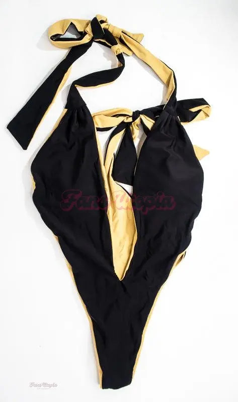 Kayley Gunner Black & Nude Wrap Suit Kayley Gunner