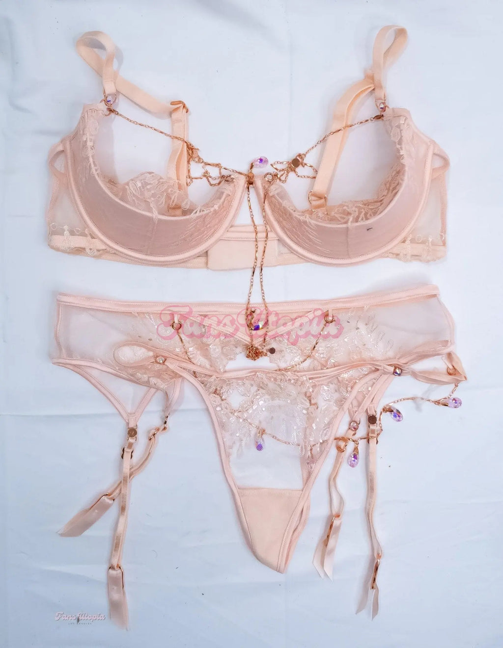 Kayley Gunner HB Pink Rose Gold Lingerie Set Kayley Gunner