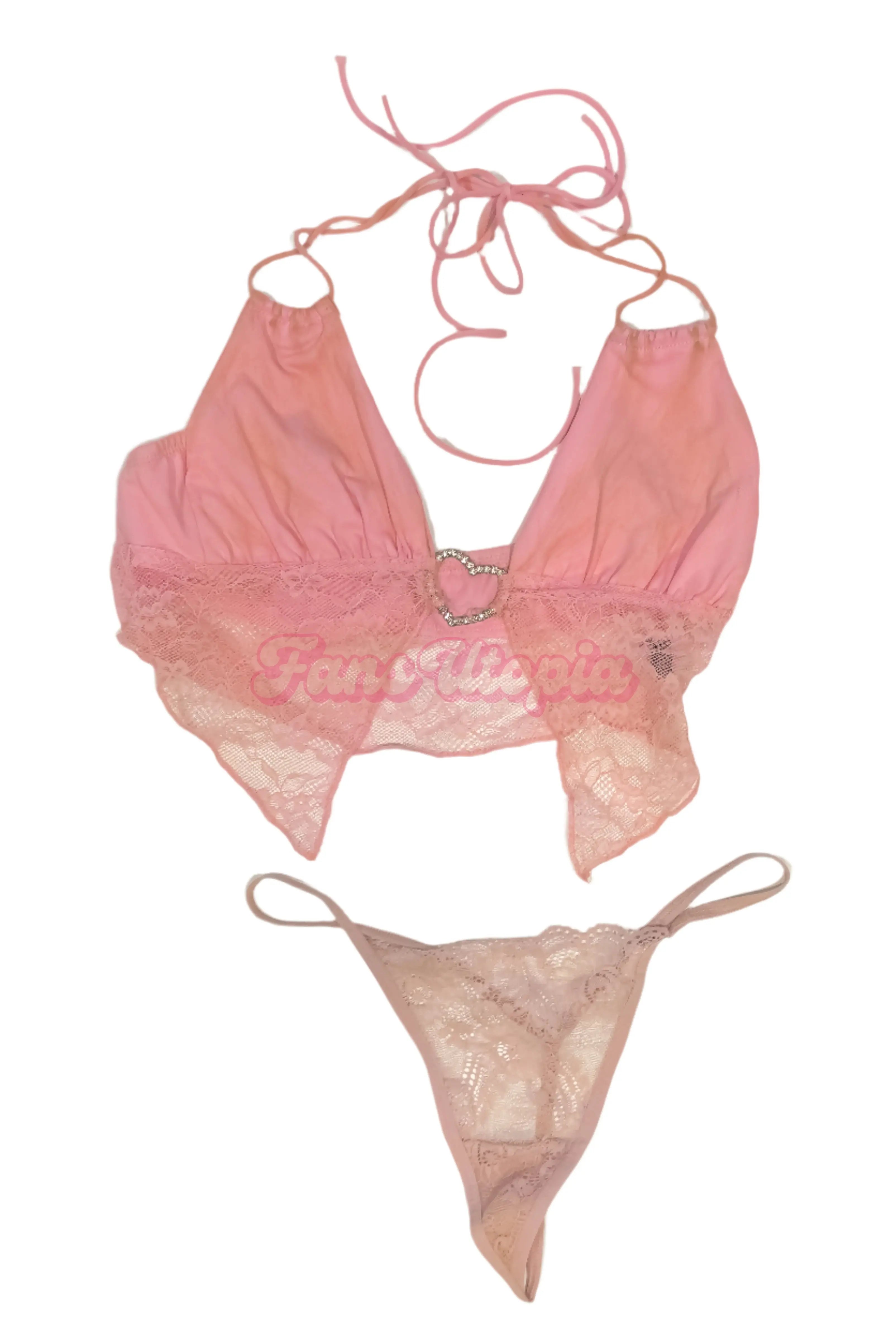 Kayley Gunner Pink Lace Bra & Panties Kayley Gunner