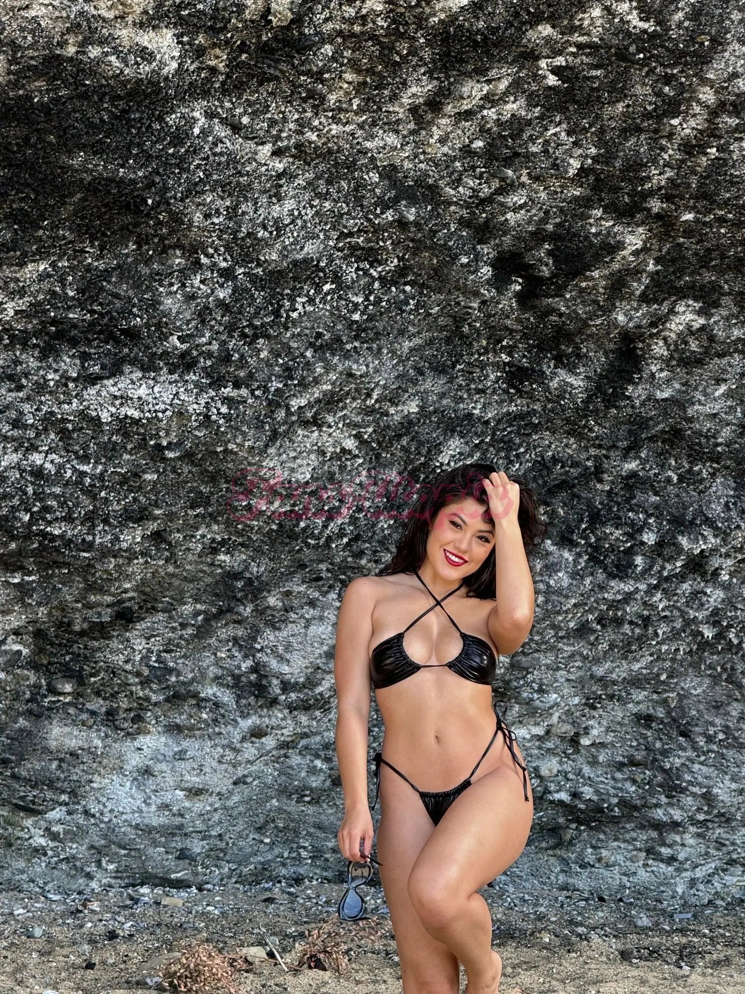 Kendra Spade Shiny Black Bikini Kendra Spade