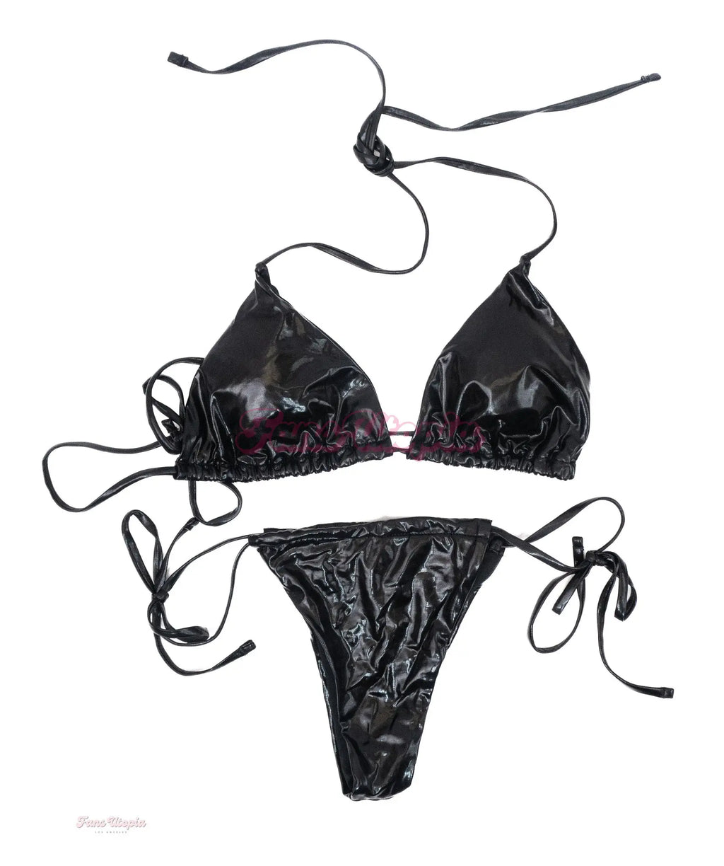 Kendra Spade Shiny Black Bikini Kendra Spade