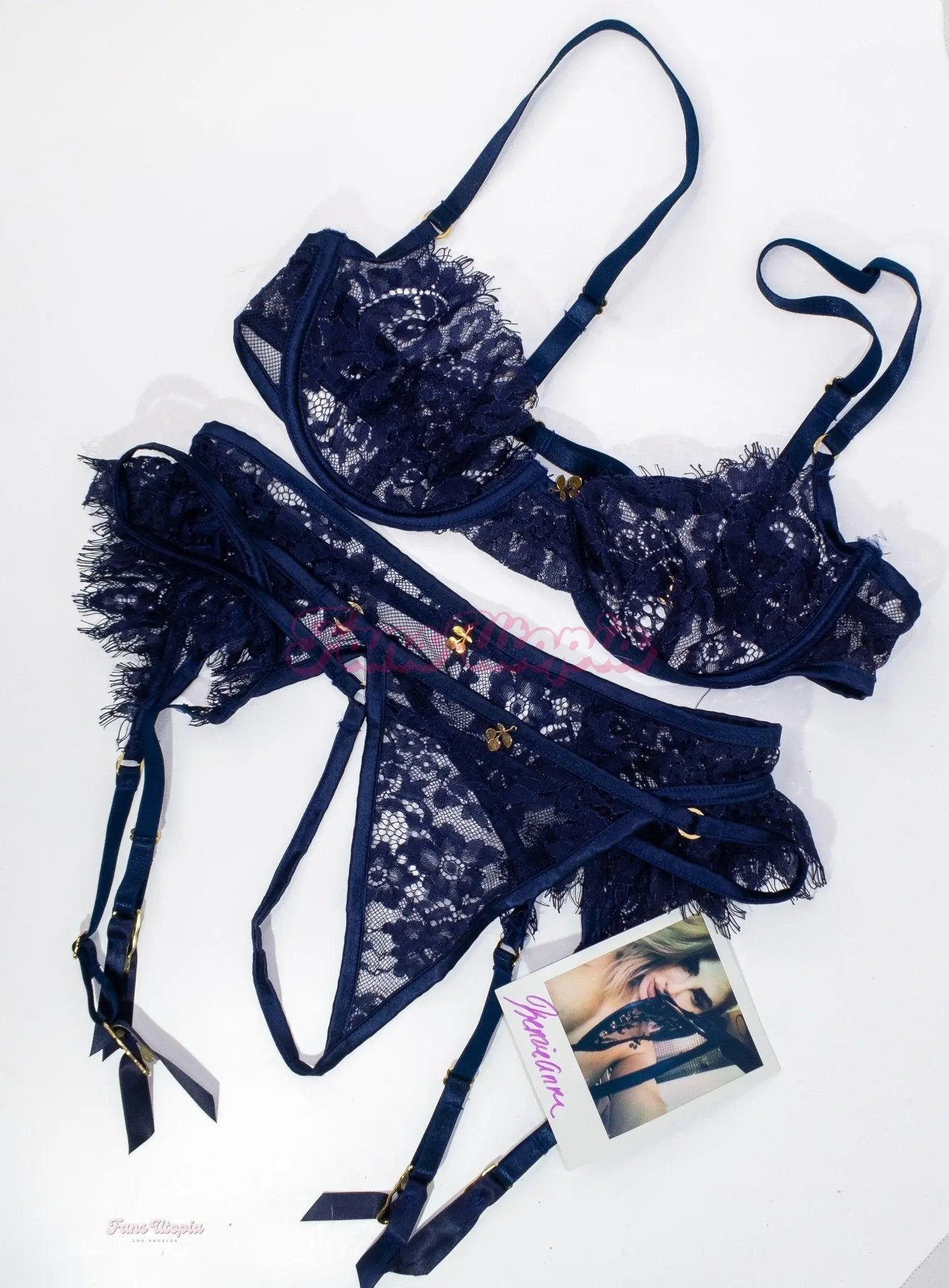Kenzie Anne Dark Blue Lace Lingerie Set Kenzie Anne